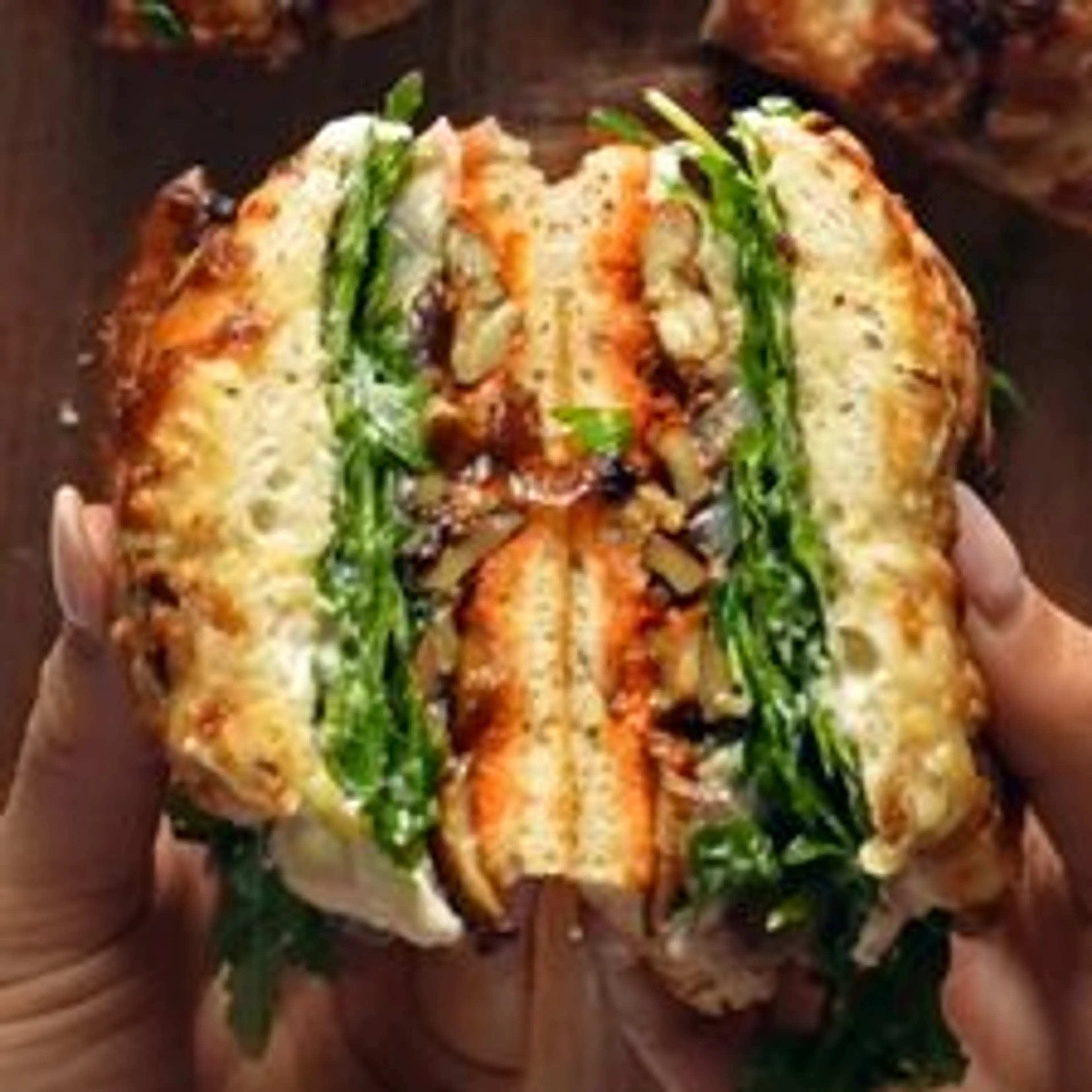 Roasted Mushroom Sandwich with Horseradish Aioli
