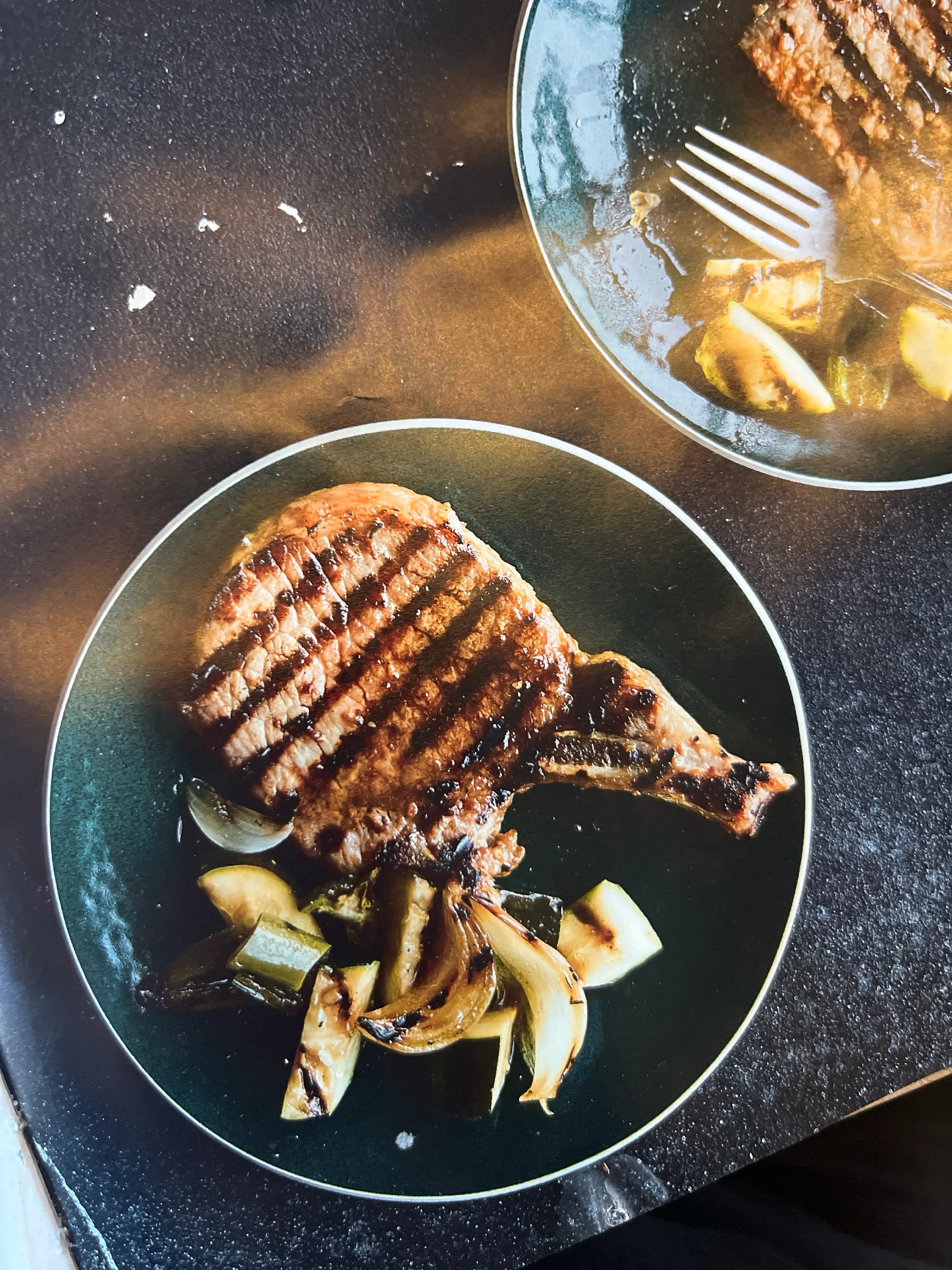 Sweet SOY-GLAZED PORK CHOPS with Tangy Buttery Zucchini