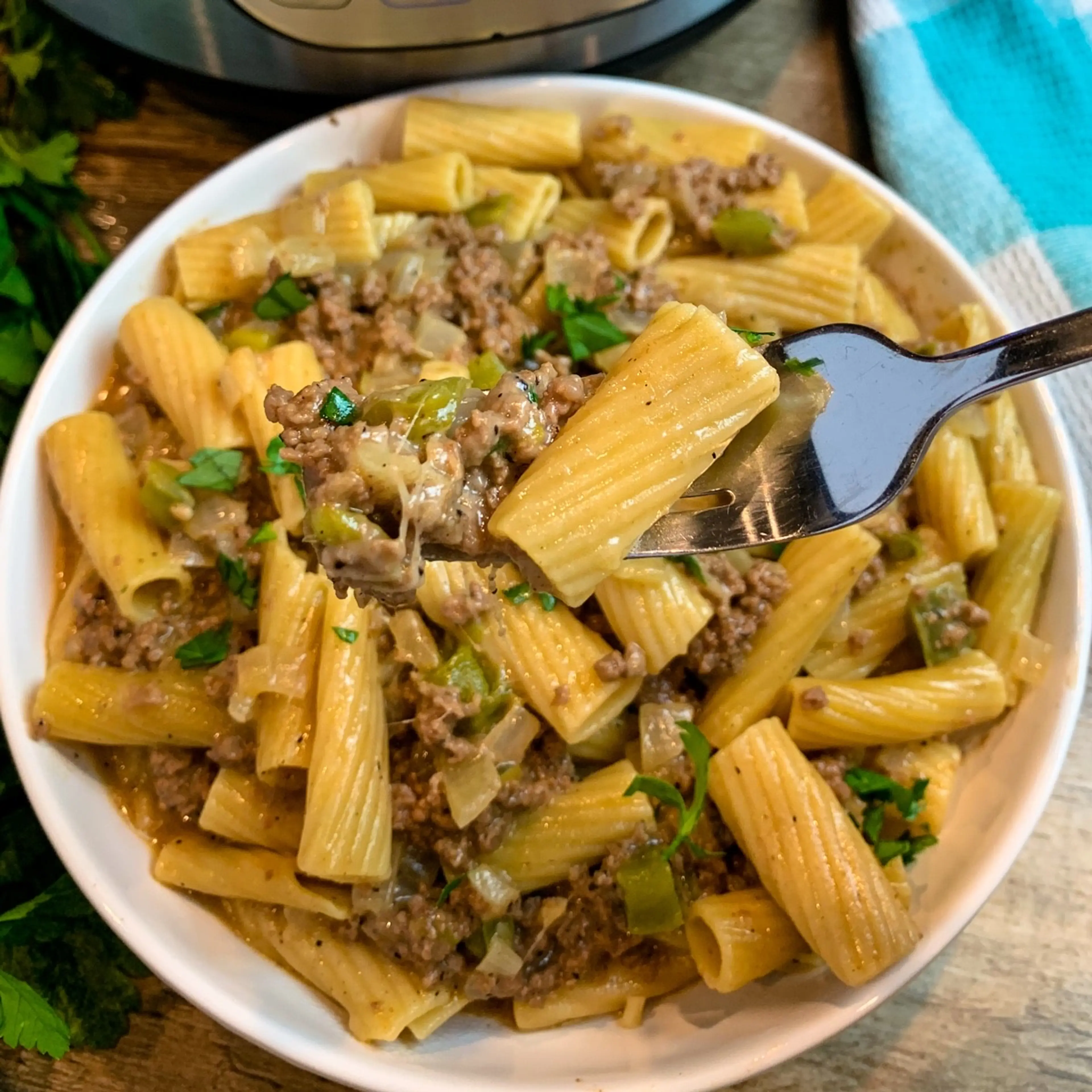 Instant Pot Philly Cheesesteak Pasta