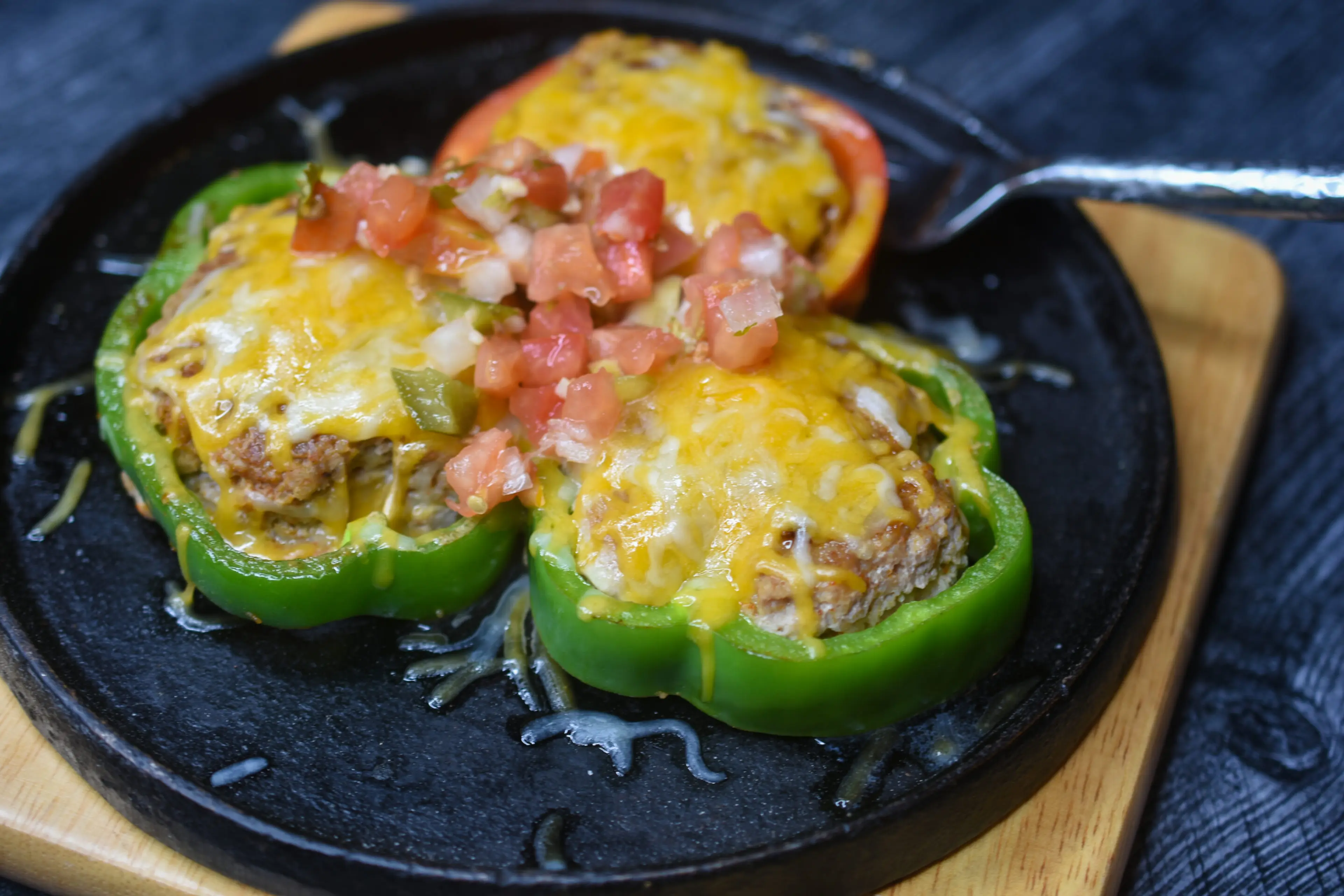 Skillet Stuffed Pepper Rings