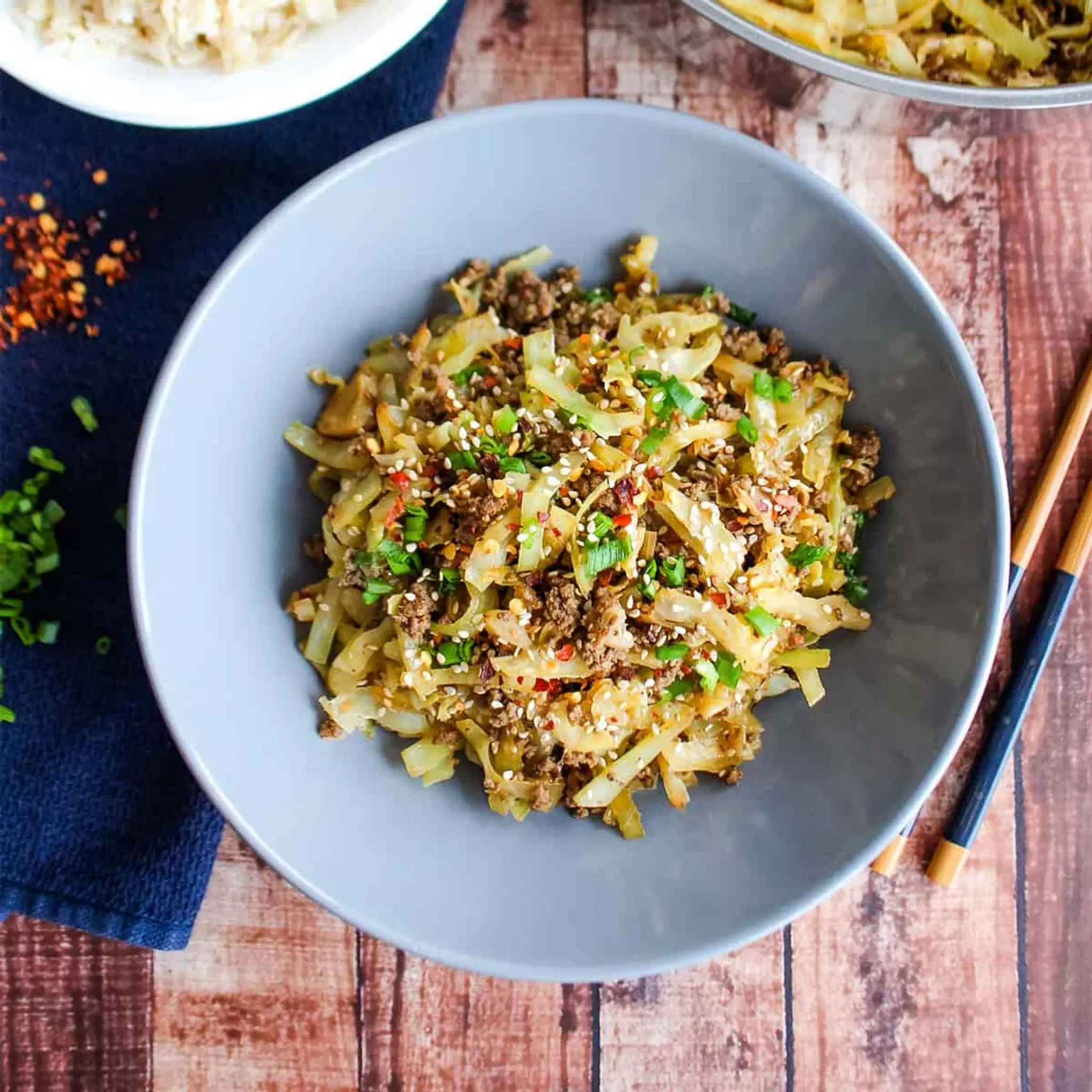 Ground Beef and Cabbage Stir Fry