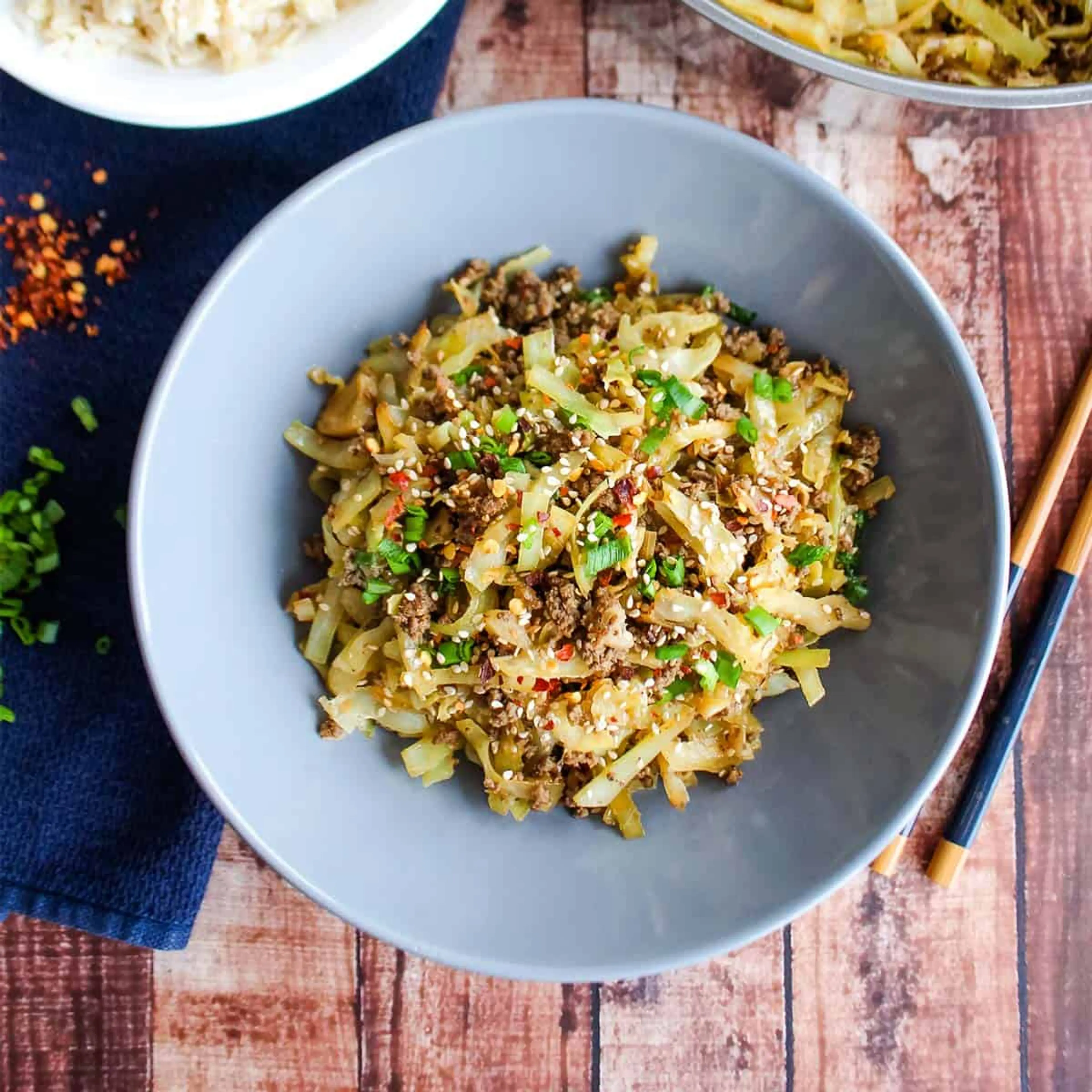 Ground Beef and Cabbage Stir Fry