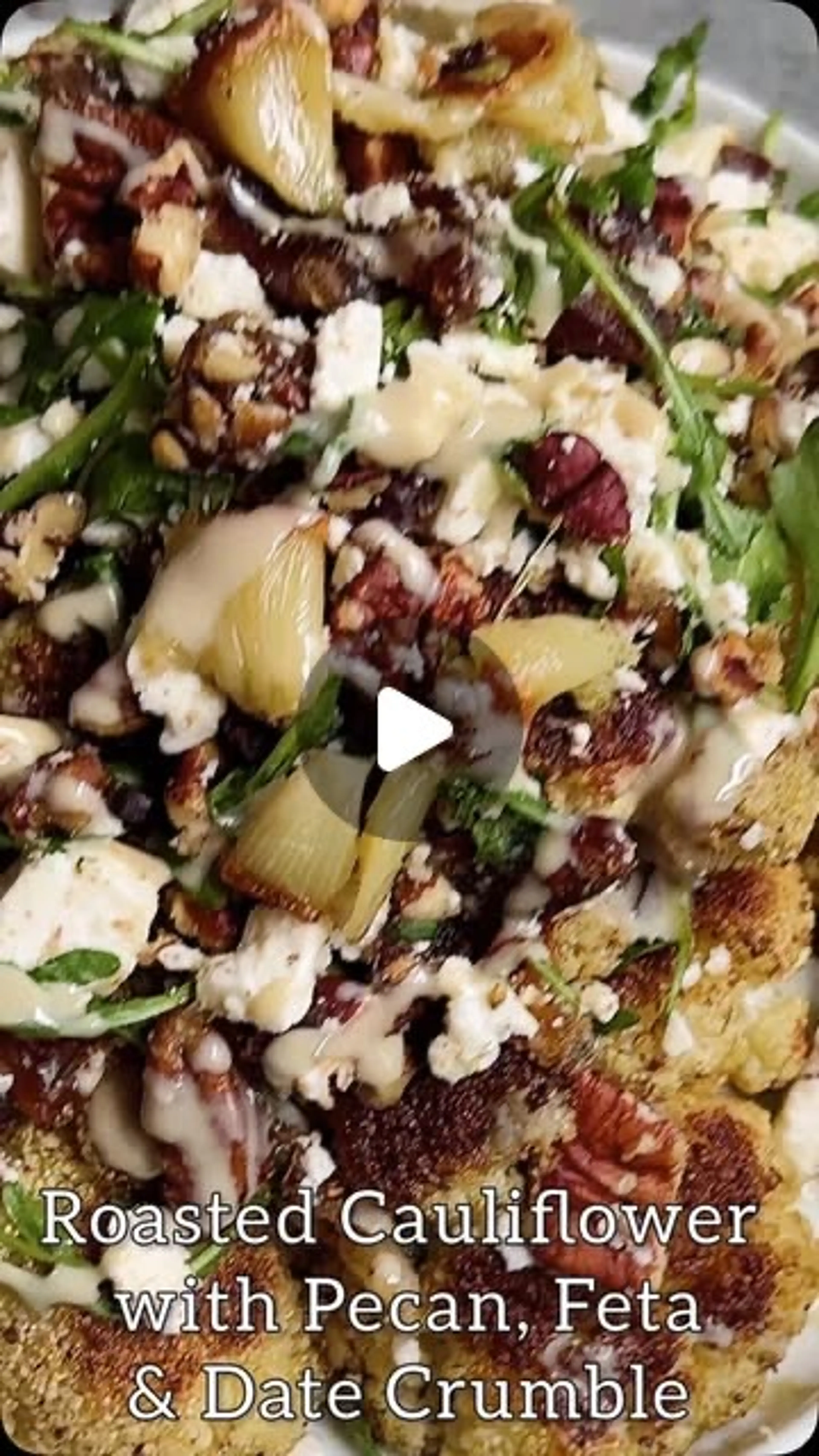 Cauliflower Bites with Pecan-feta-date Crumble! Re-sharing T