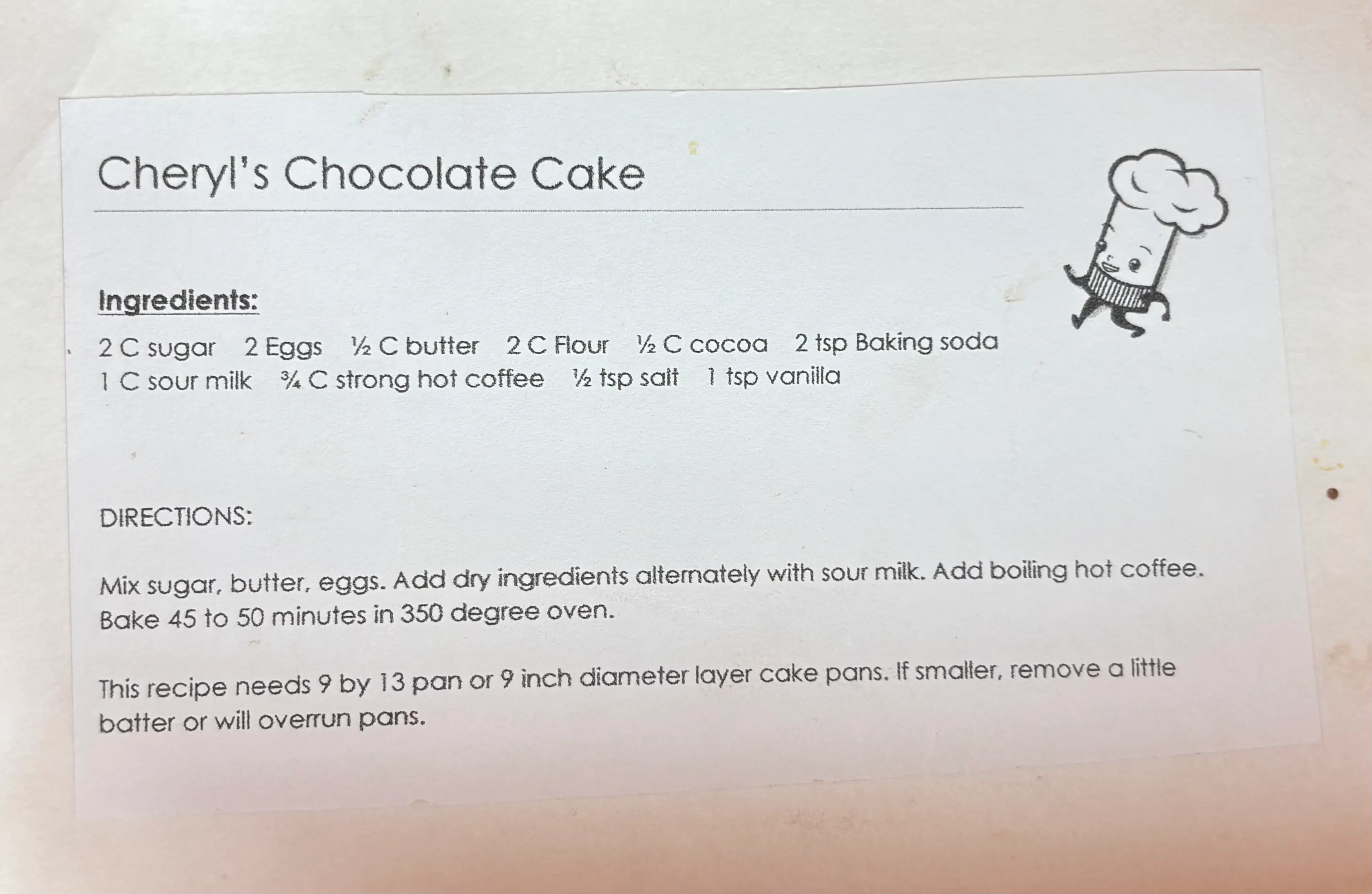 Cheryl's Chocolate Cake