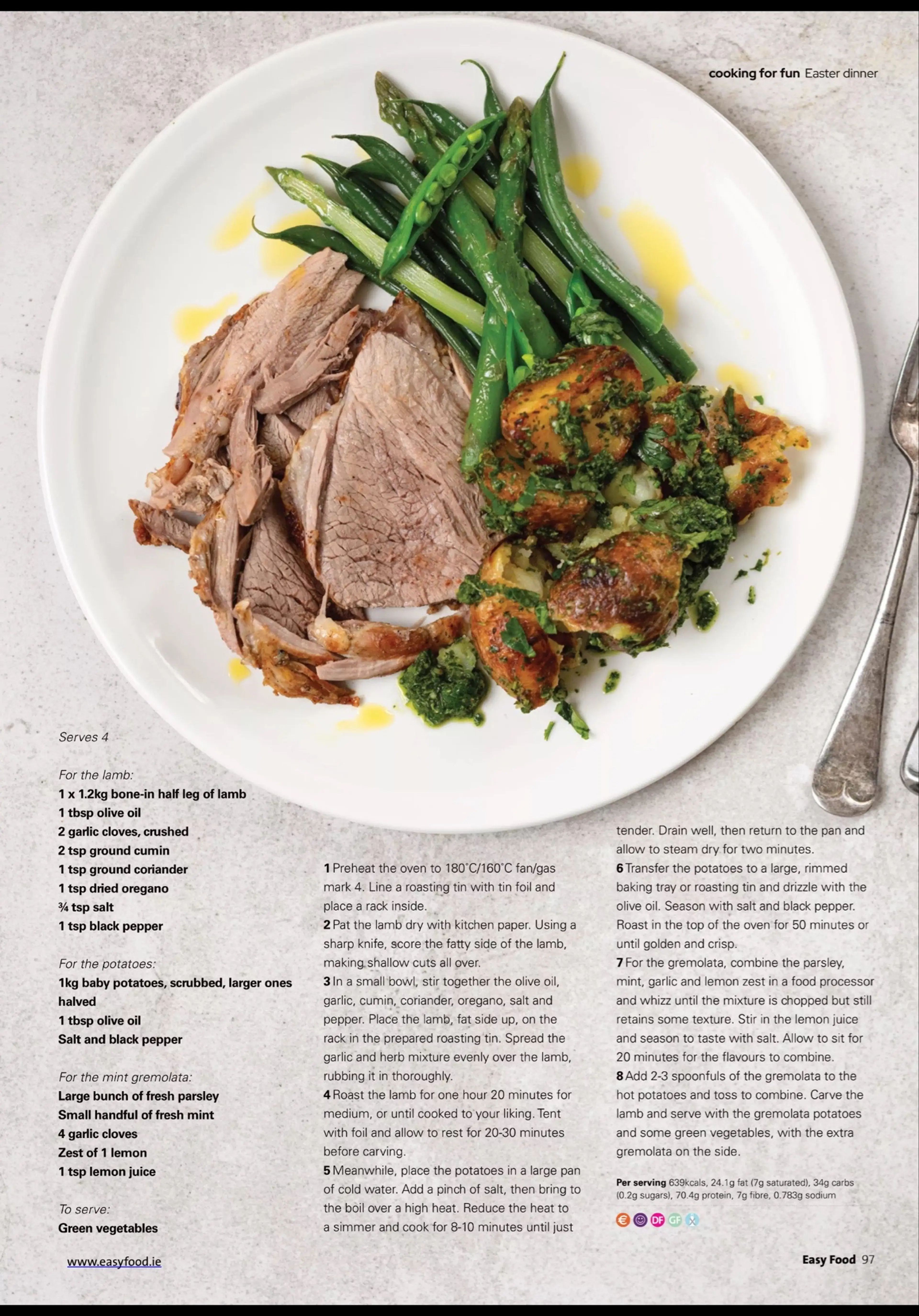 Roast Lamb With Gremolata Roast Potatoes