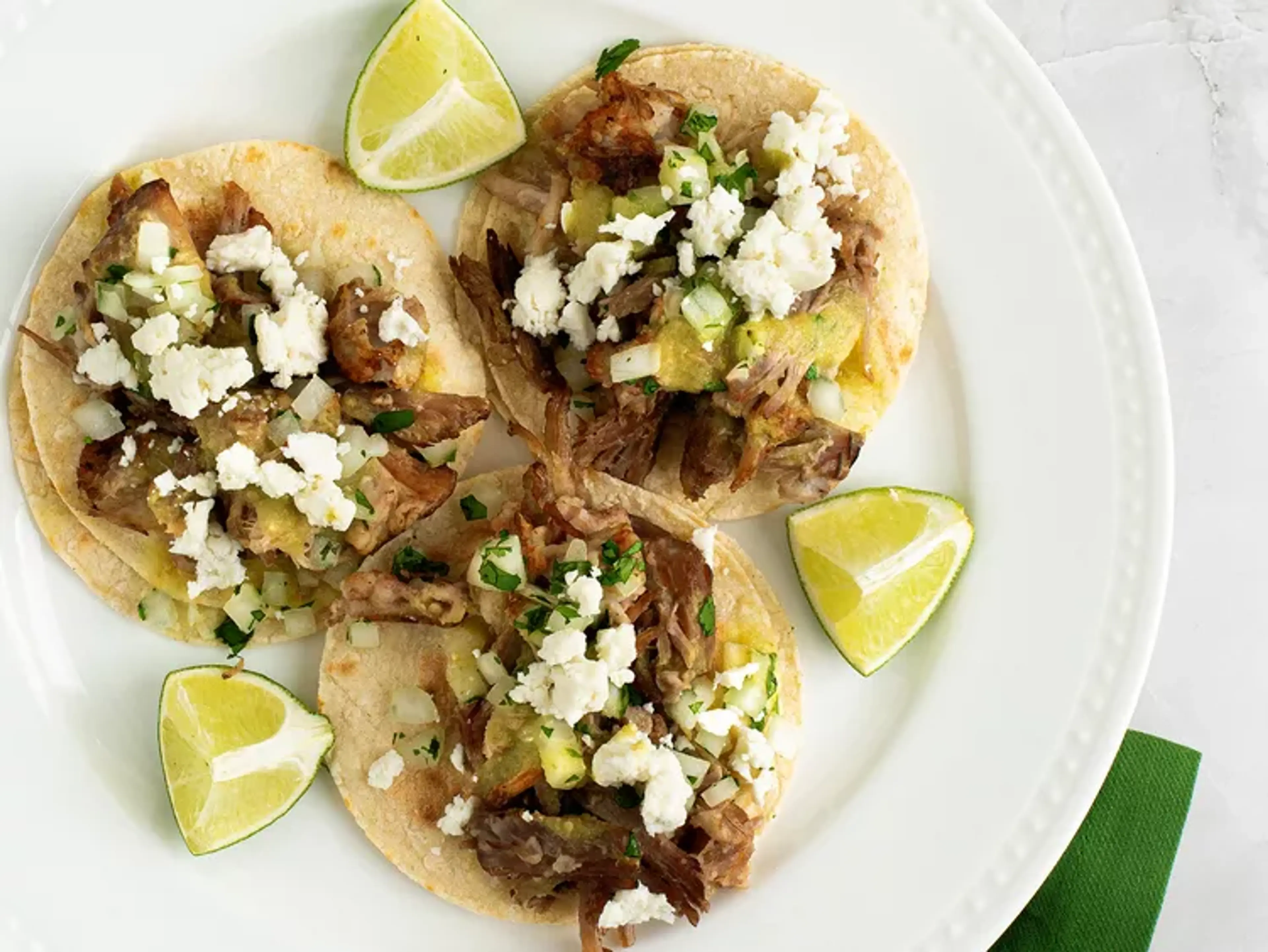 Tacos de Carnitas With Salsa Verde