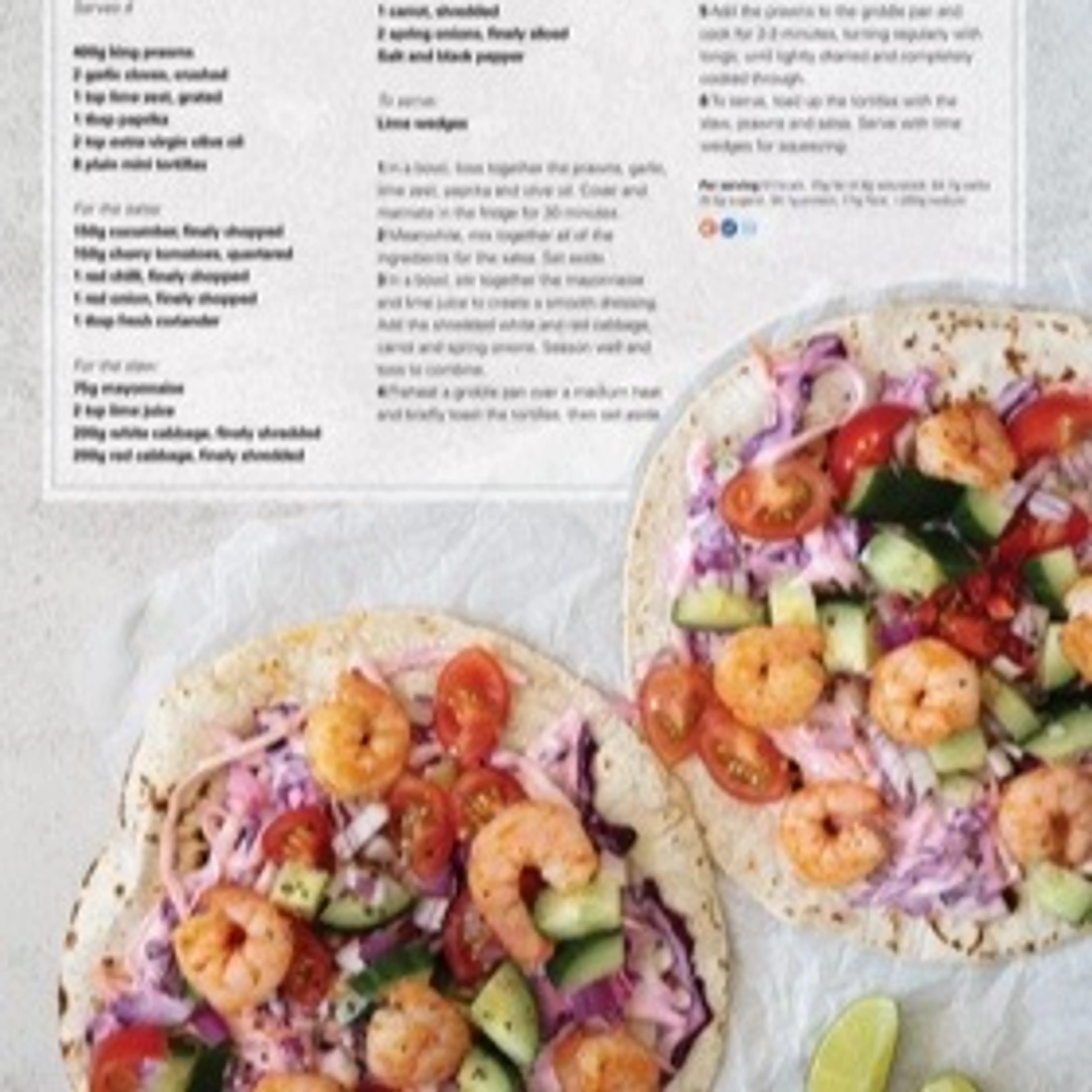 PRAWN TACOS WITH SUMMER SLAW