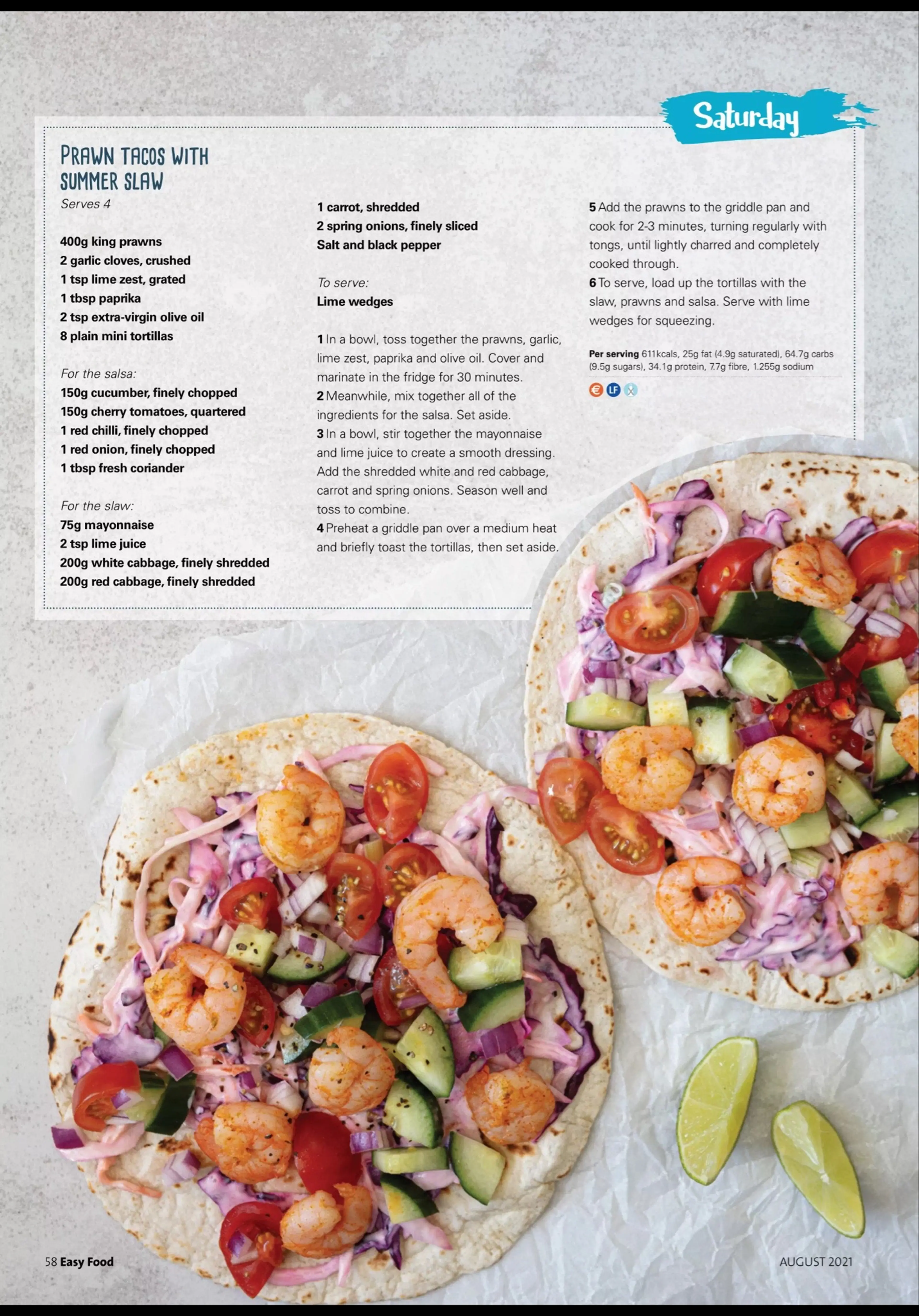 PRAWN TACOS WITH SUMMER SLAW
