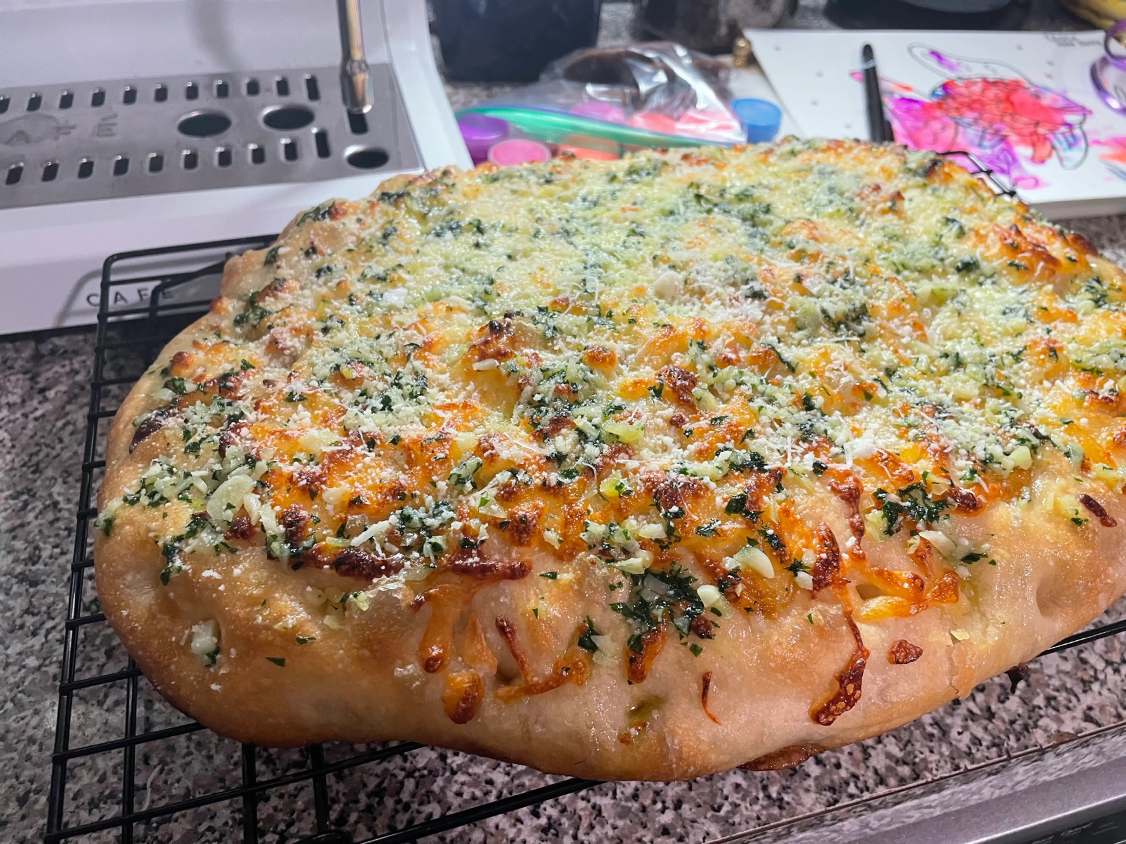 Garlic Butter And Cheese Stuffed Focaccia