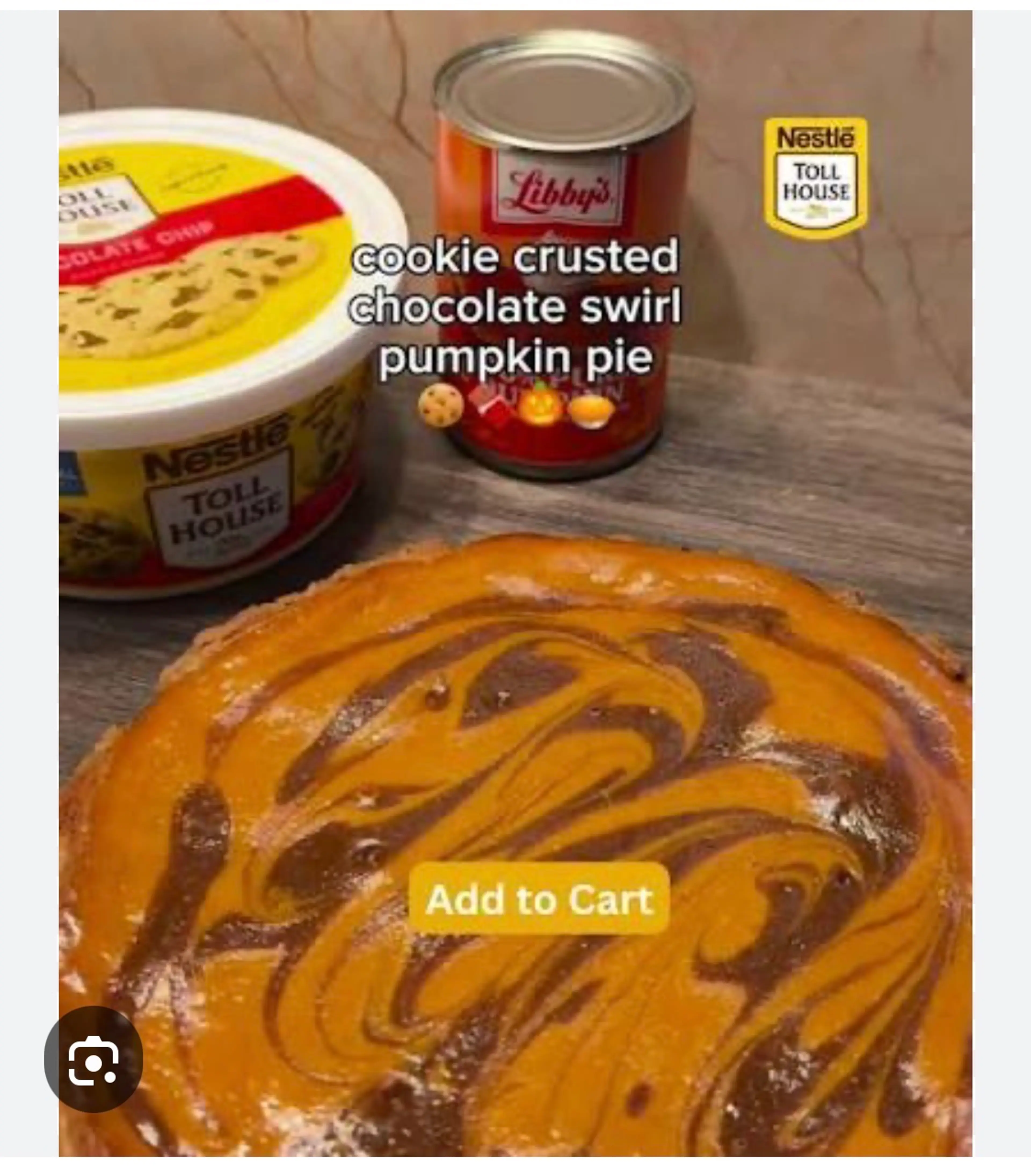 Nestle Chocolate Chip Cookie Dough Pumpkin Pie