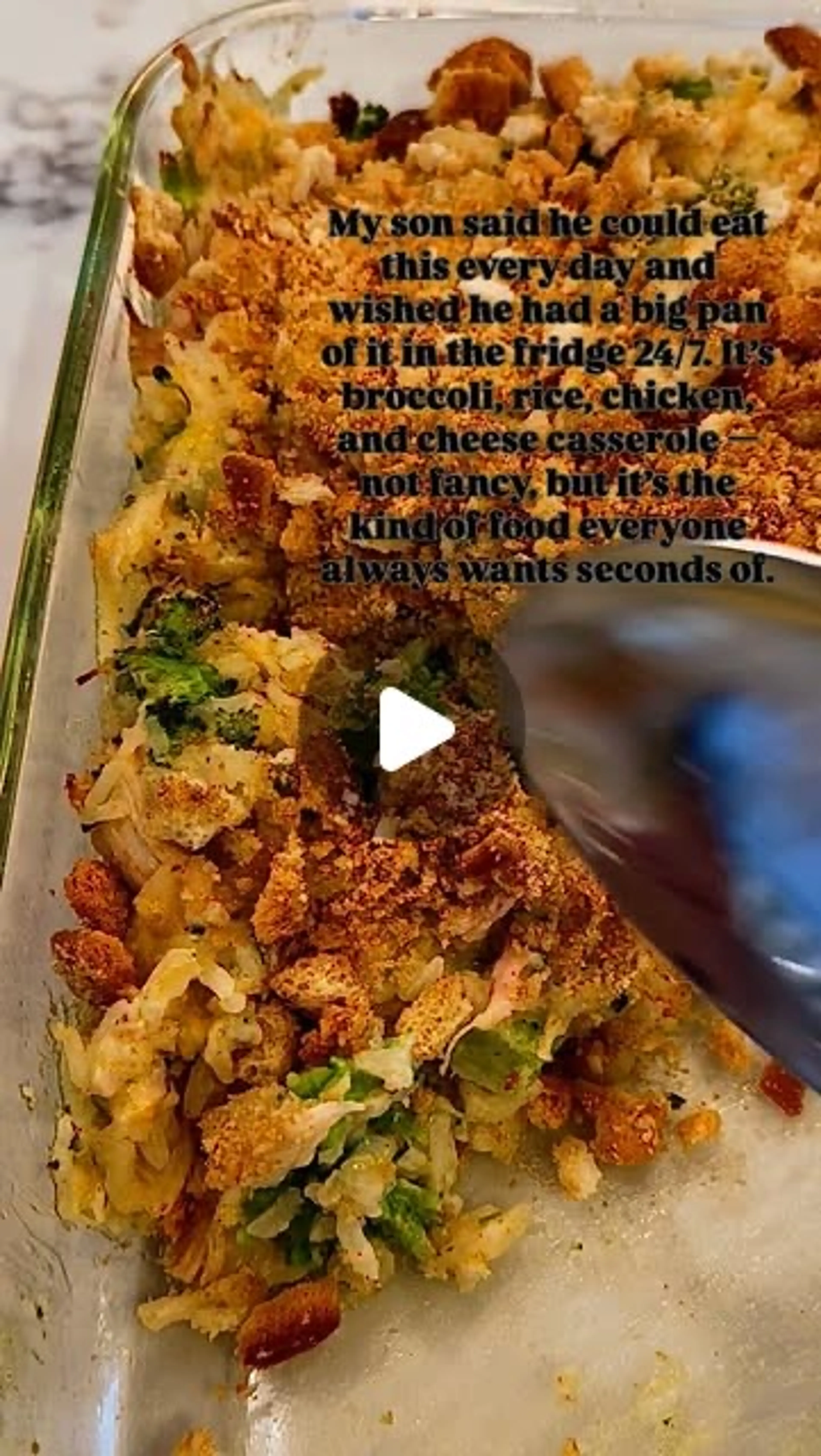 Broccoli, Rice, Chicken, and Cheese Casserole