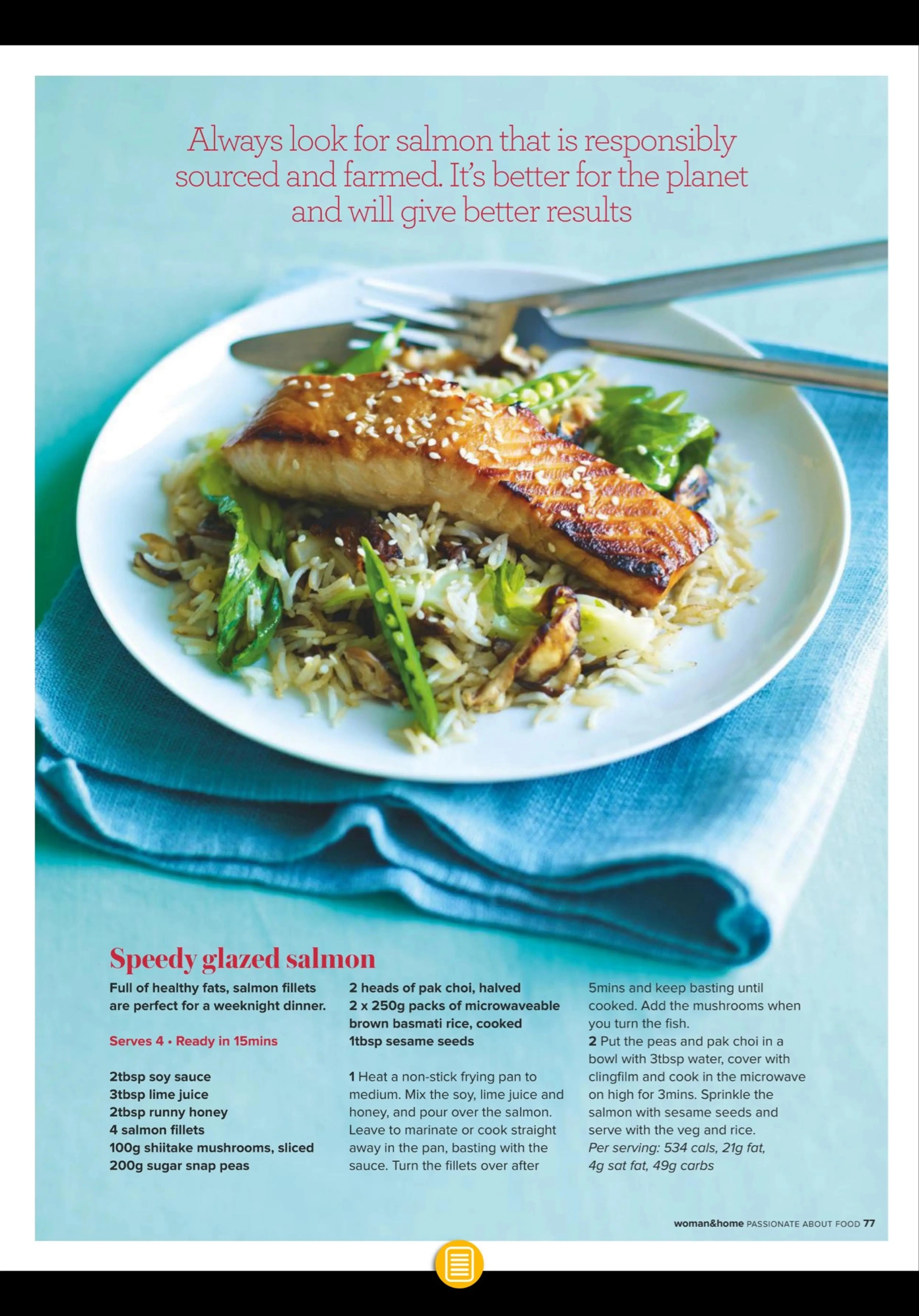 Speedy glazed salmon