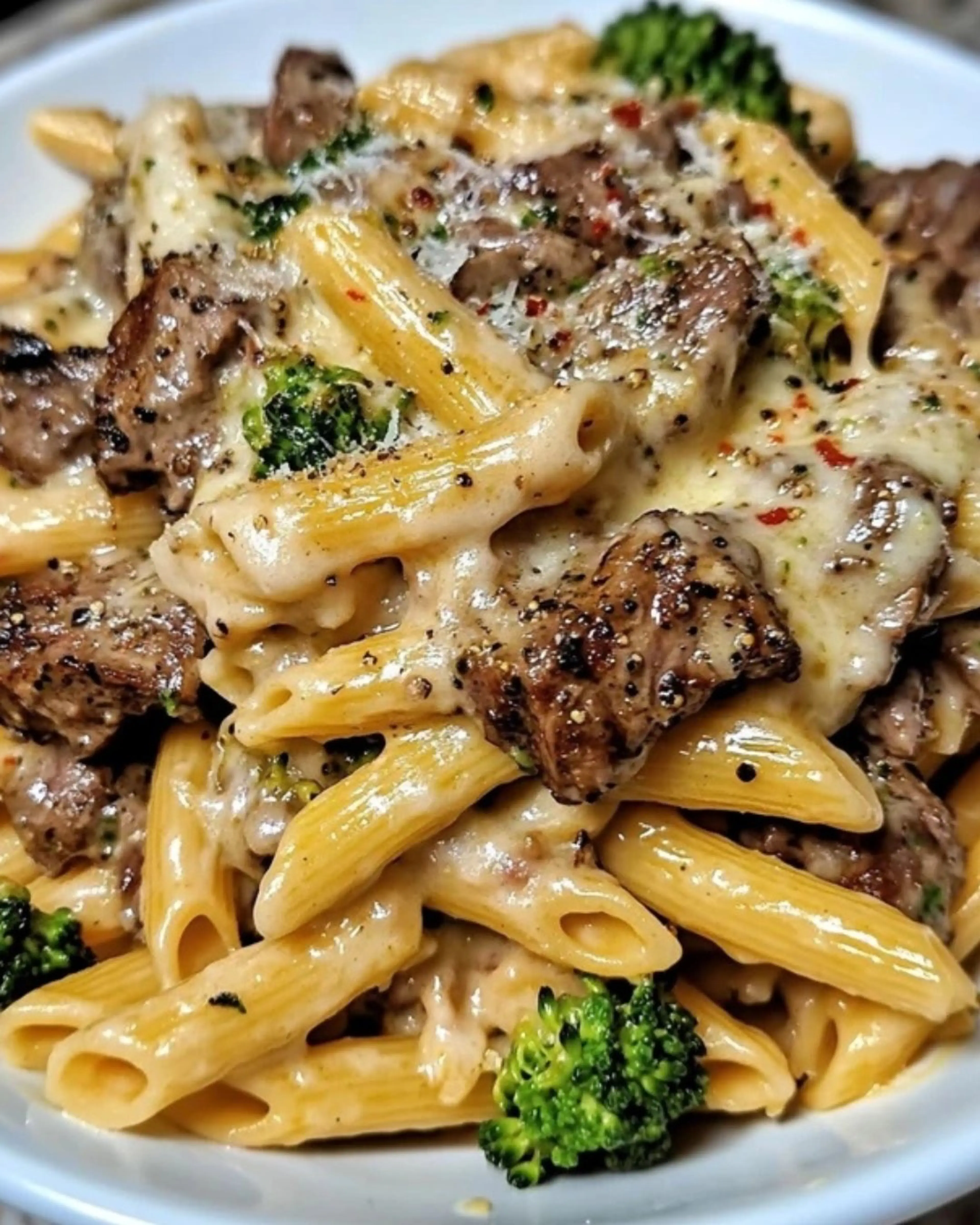 Garlic Butter Steak & Broccoli Penne