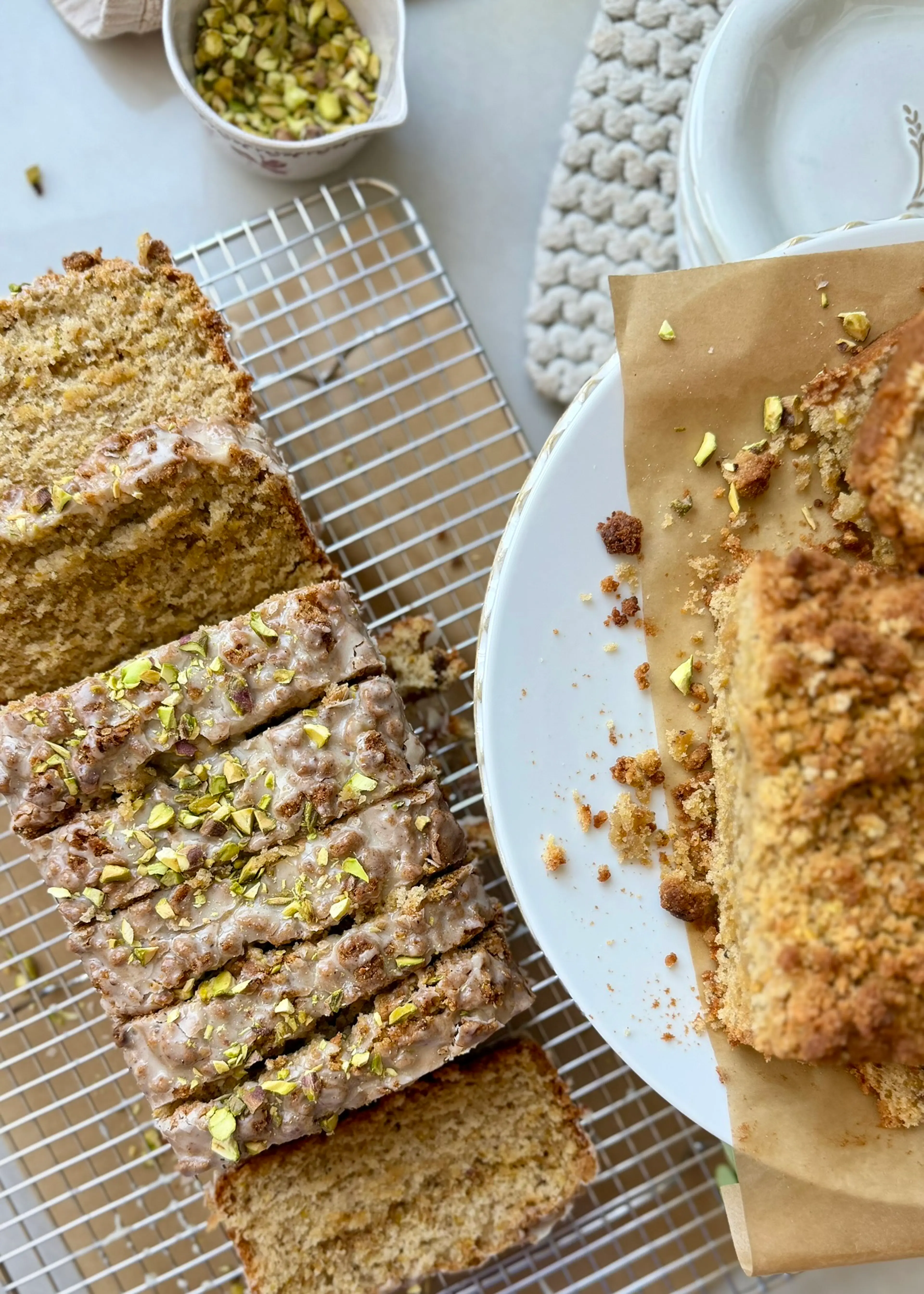 Pistachio Donut Loaf