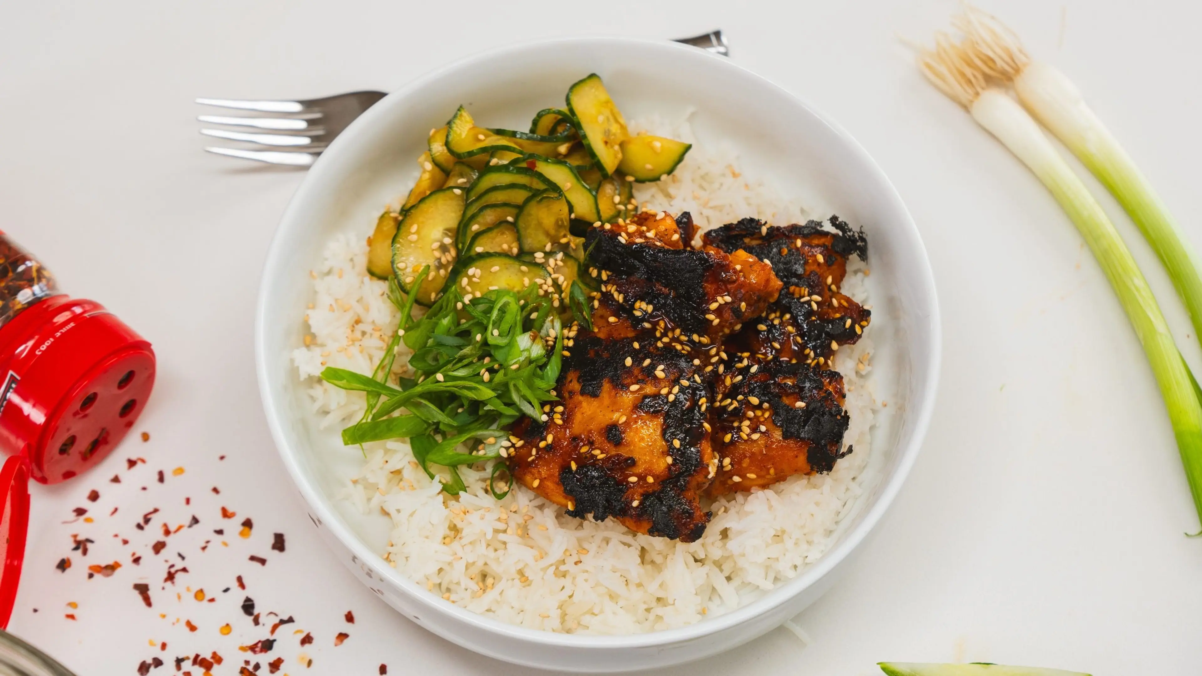 Korean BBQ Chicken Recipe With Cucumber Salad