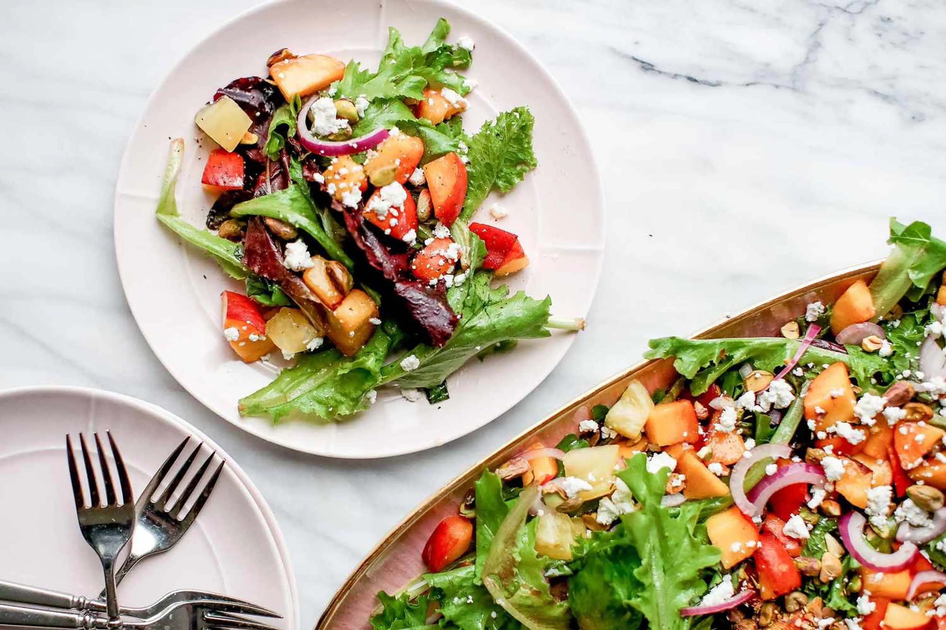 Summer Salad With Peaches and Goat Cheese