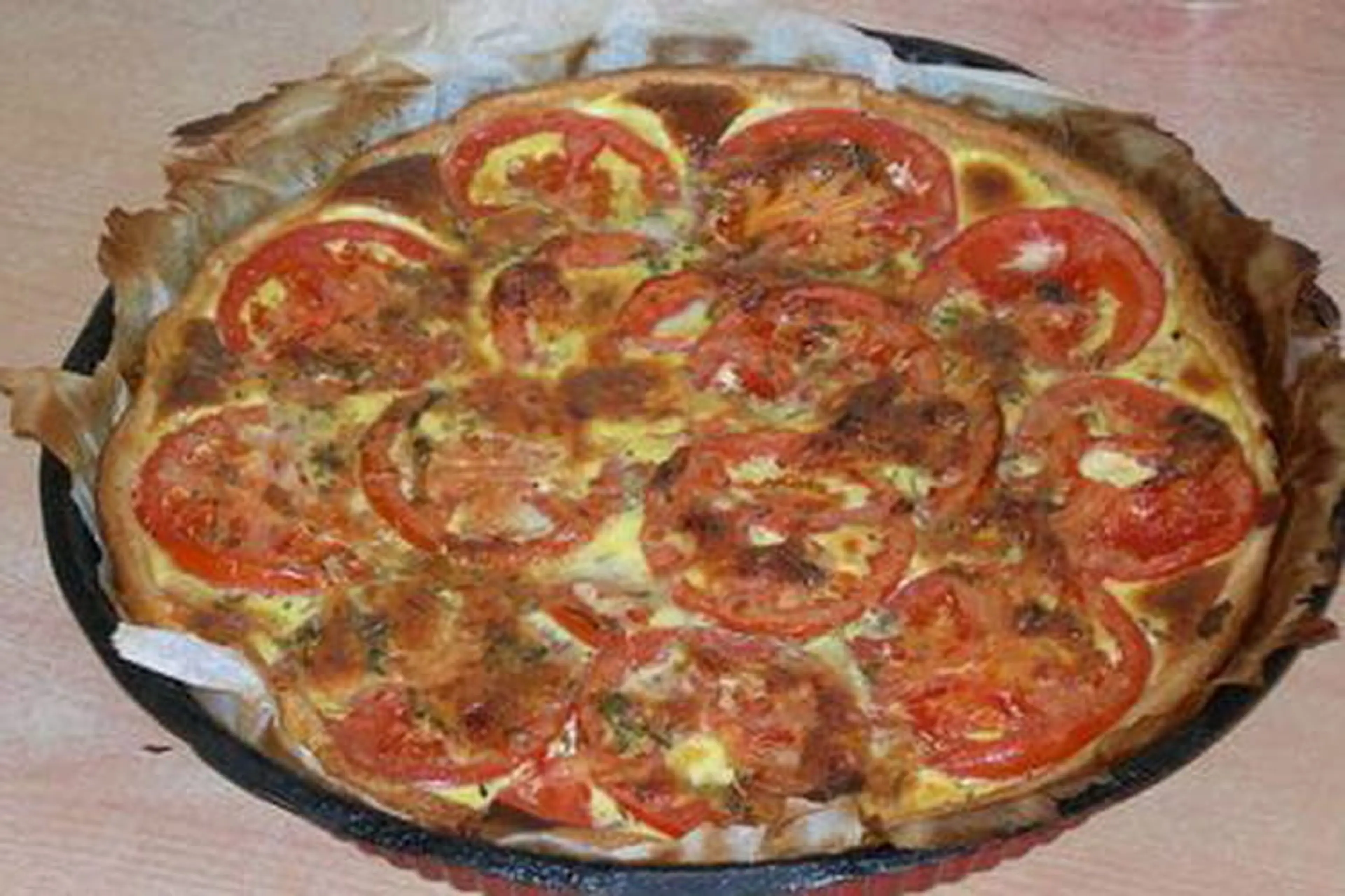Tarte thon, tomates et moutarde