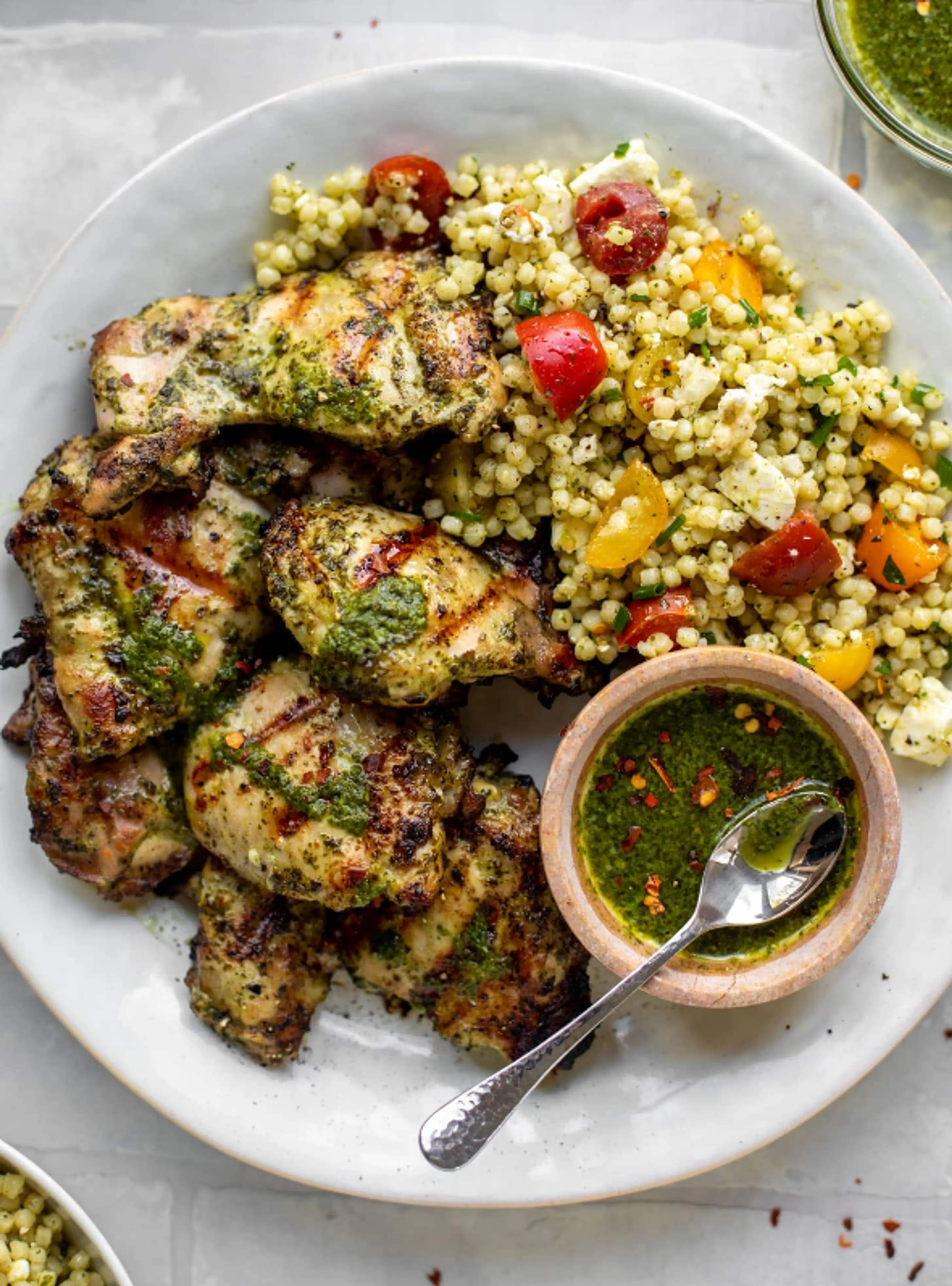 Chimichurri Grilled Chicken with Couscous Salad