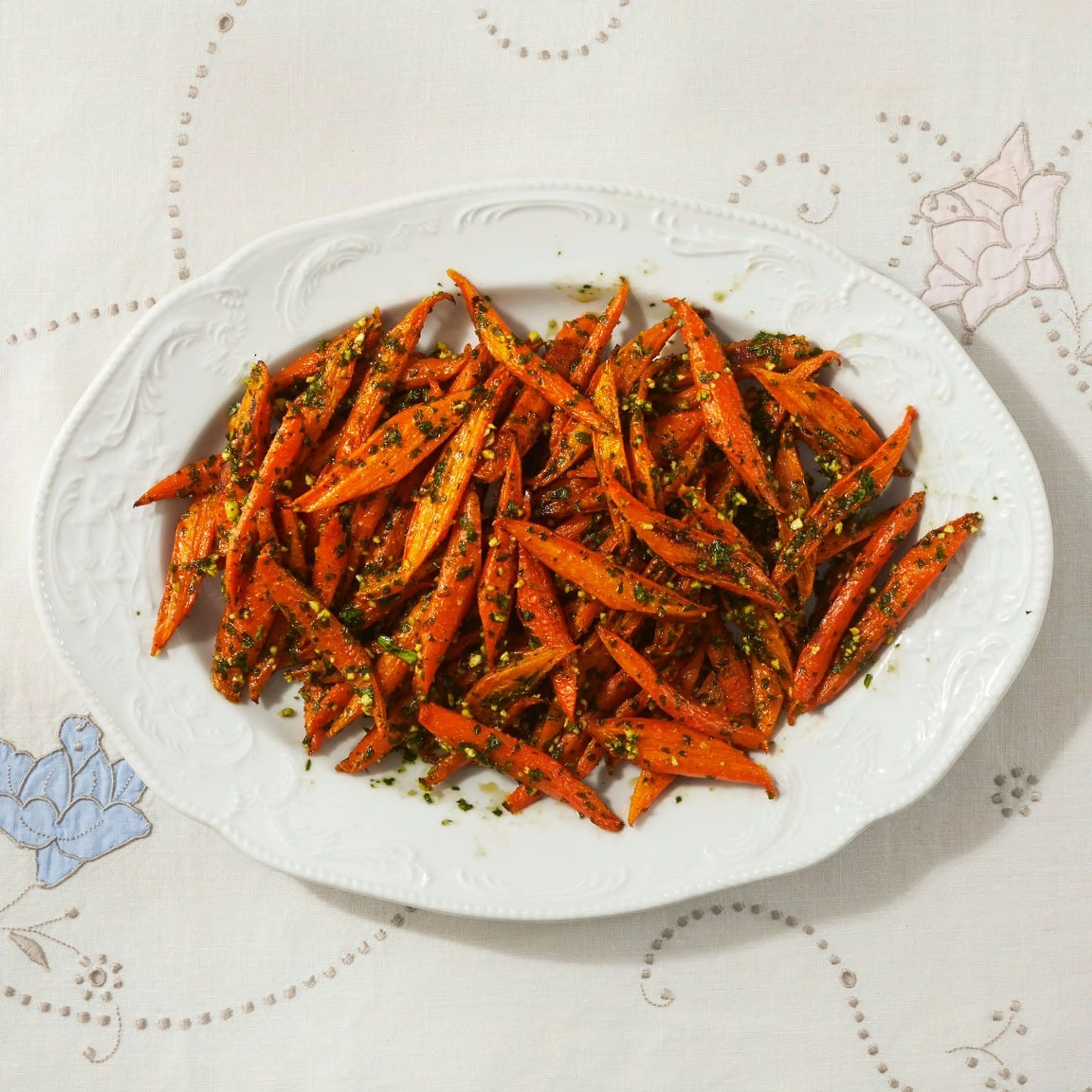 Roasted Carrots with Mint Pesto