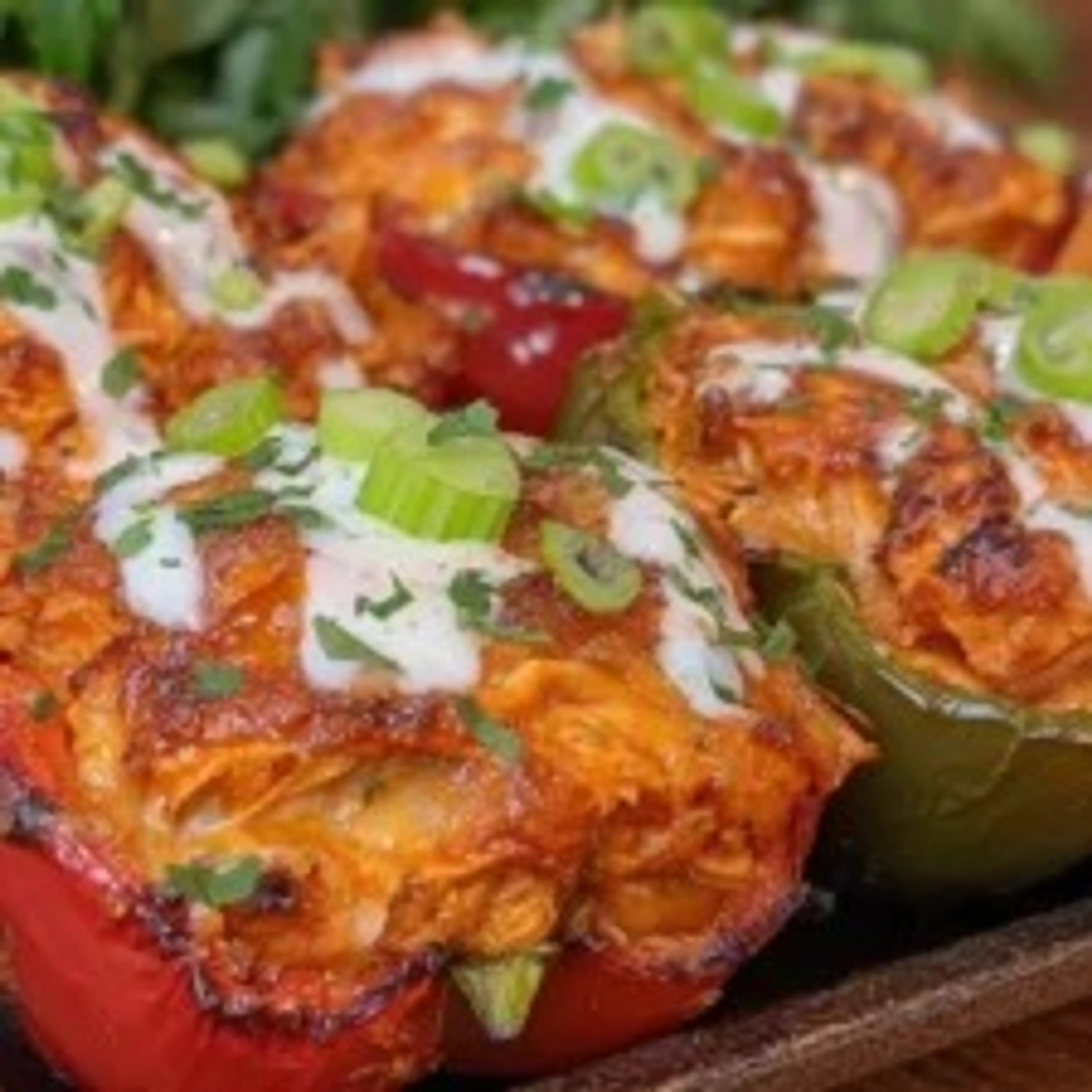 Buffalo Chicken Stuffed Peppers