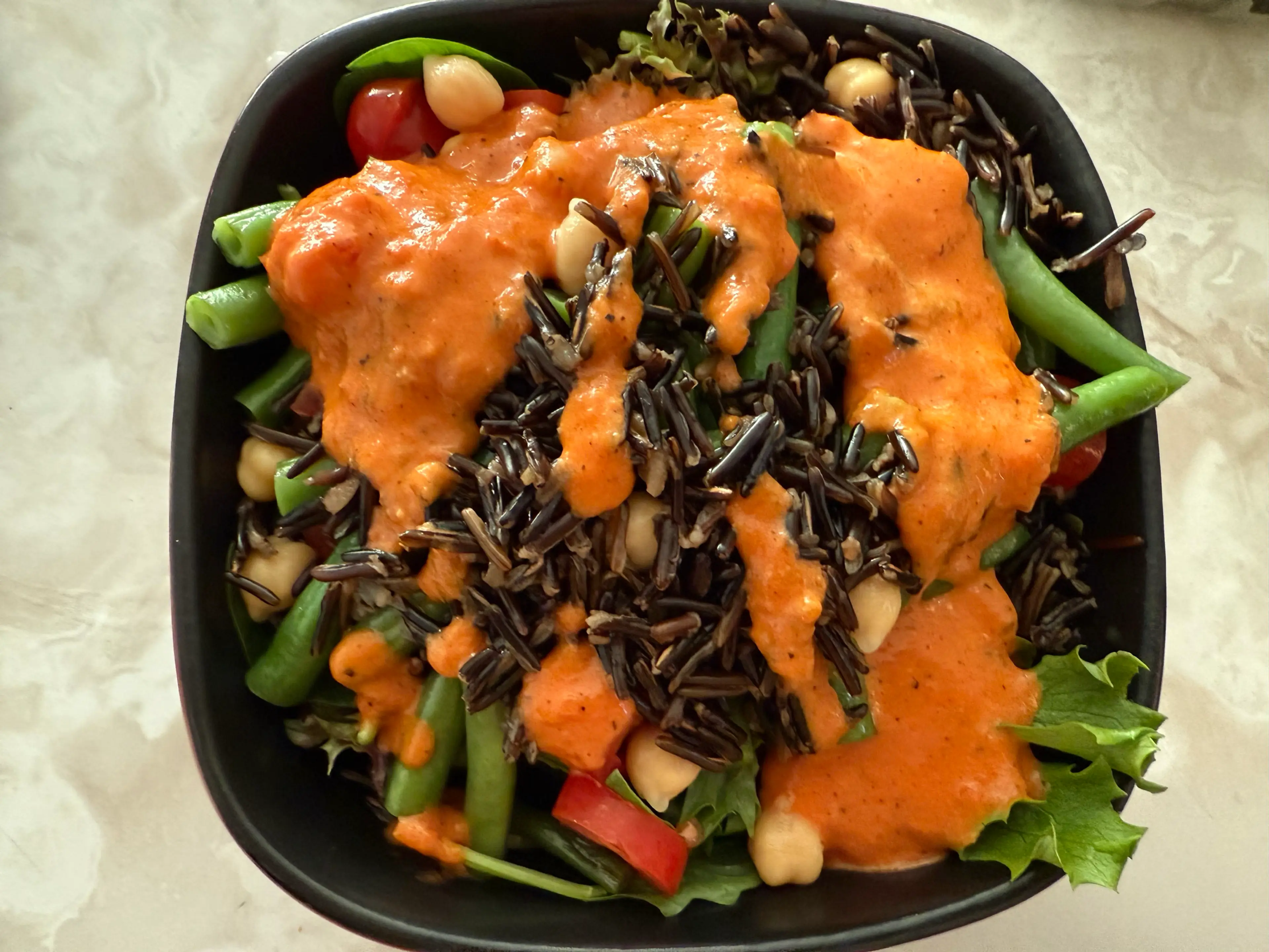 Wild Rice and Bean Salad with Red Pepper Dressing