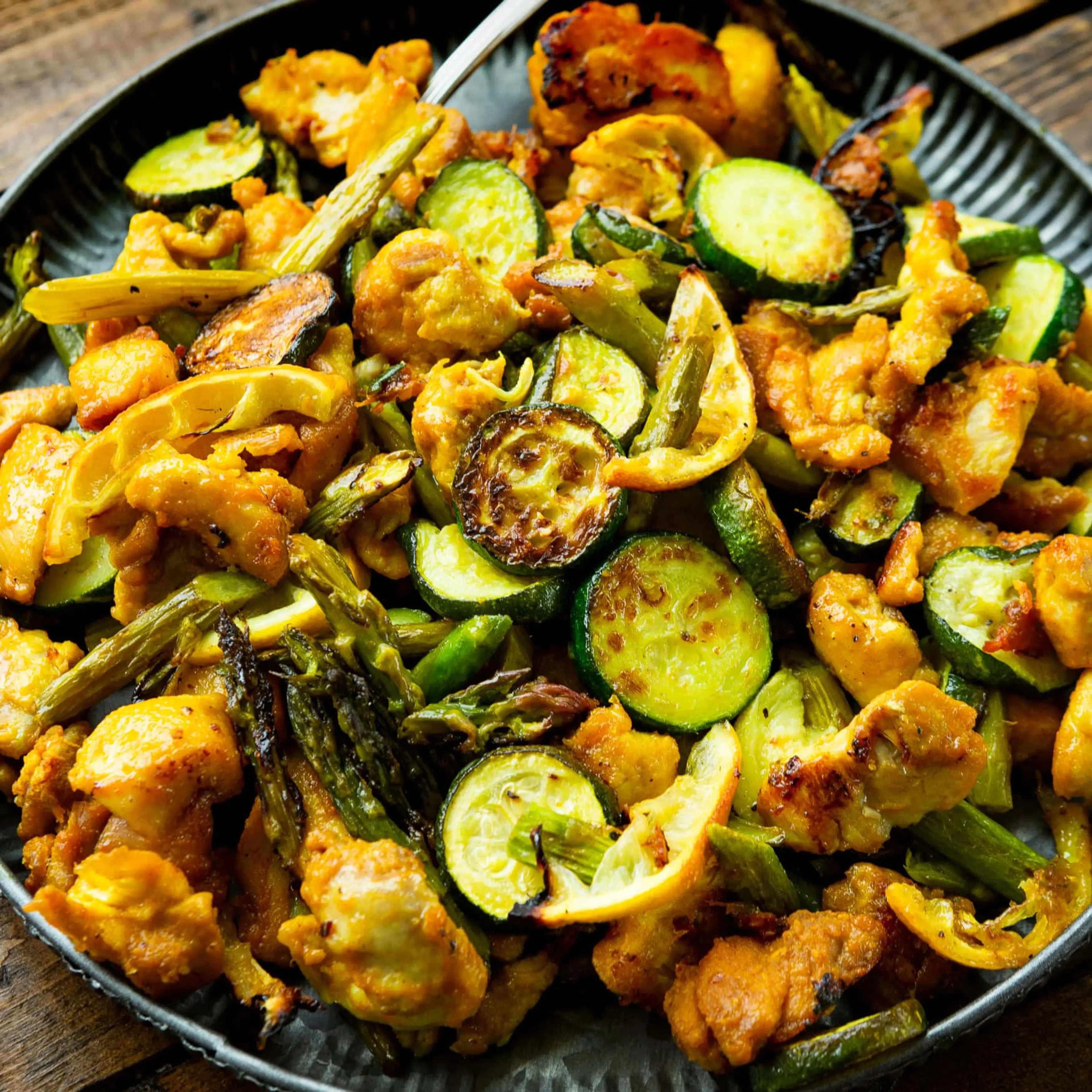 Sheet Pan Honey Turmeric Chicken with Asparagus and Zucchini