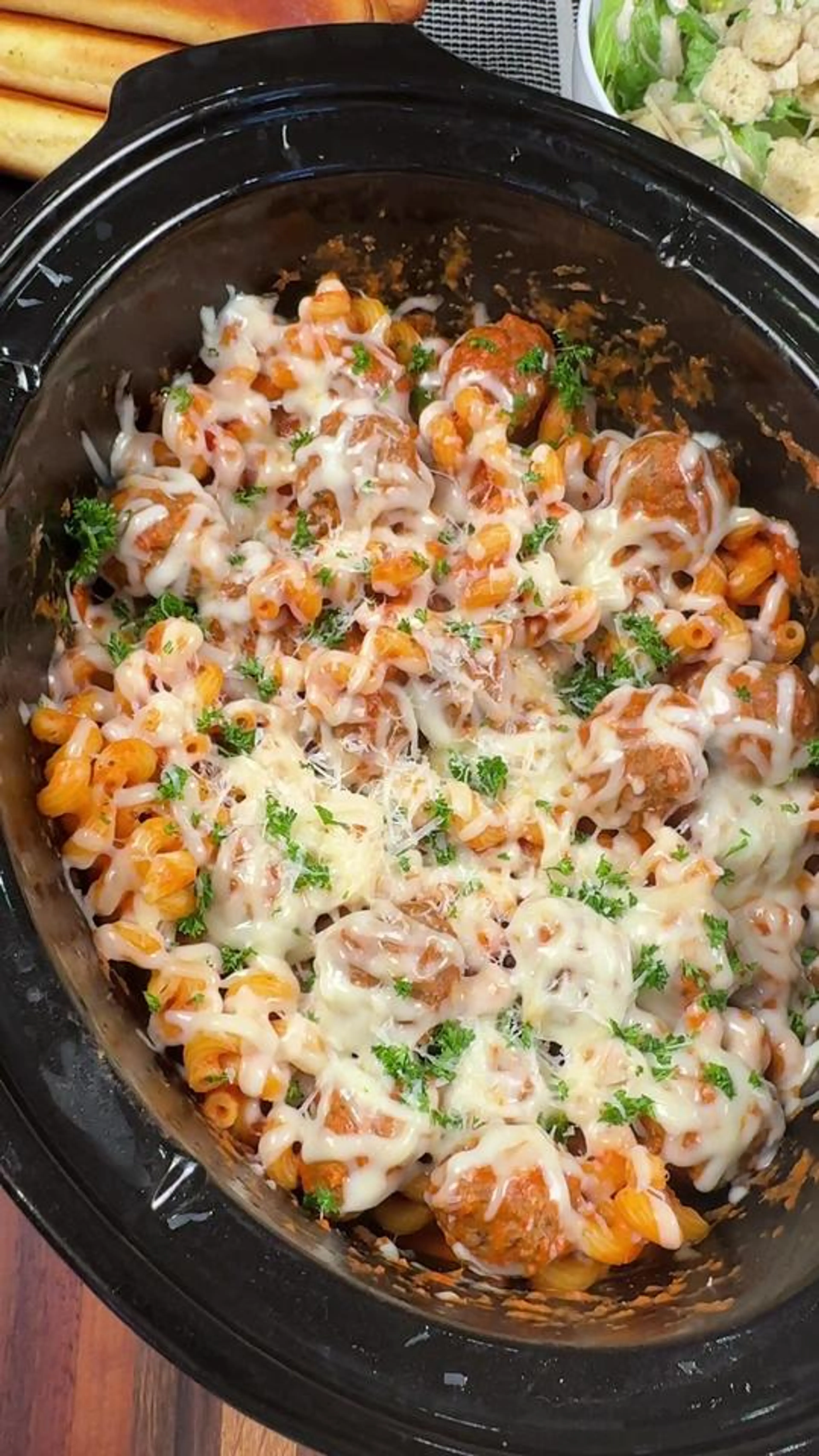 Cheesy Crockpot Meatball Pasta Is a Super Easy and Delicious