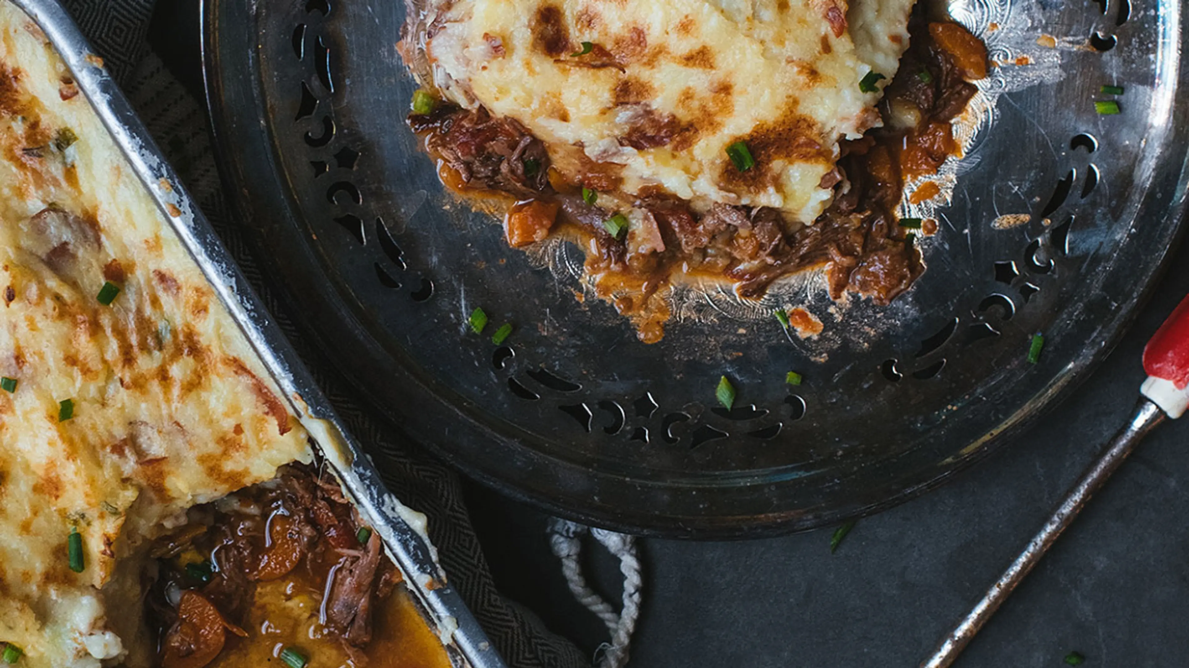 Red wine braised beef parmentier