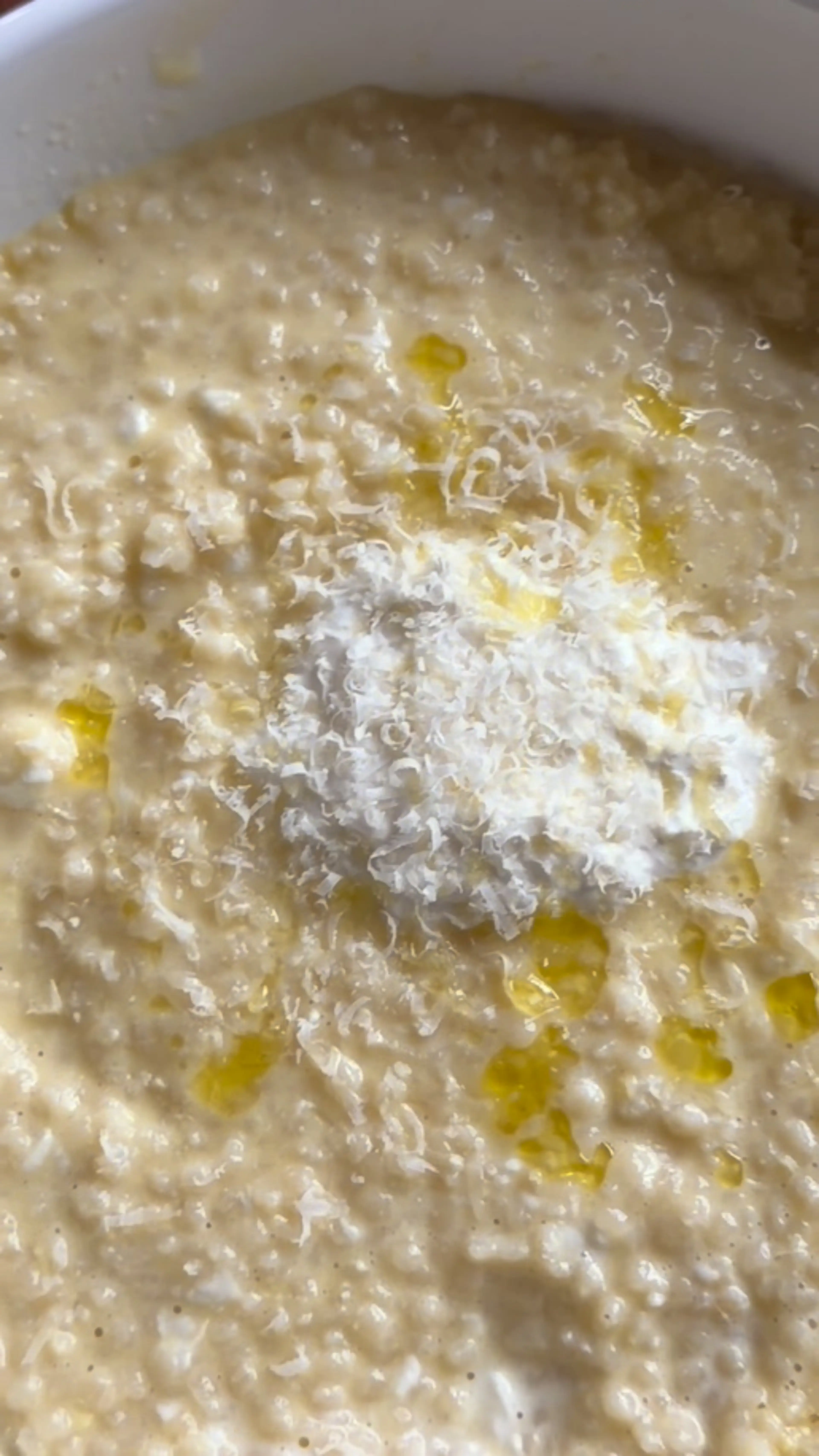 Pastina with Butter Egg and Cheese