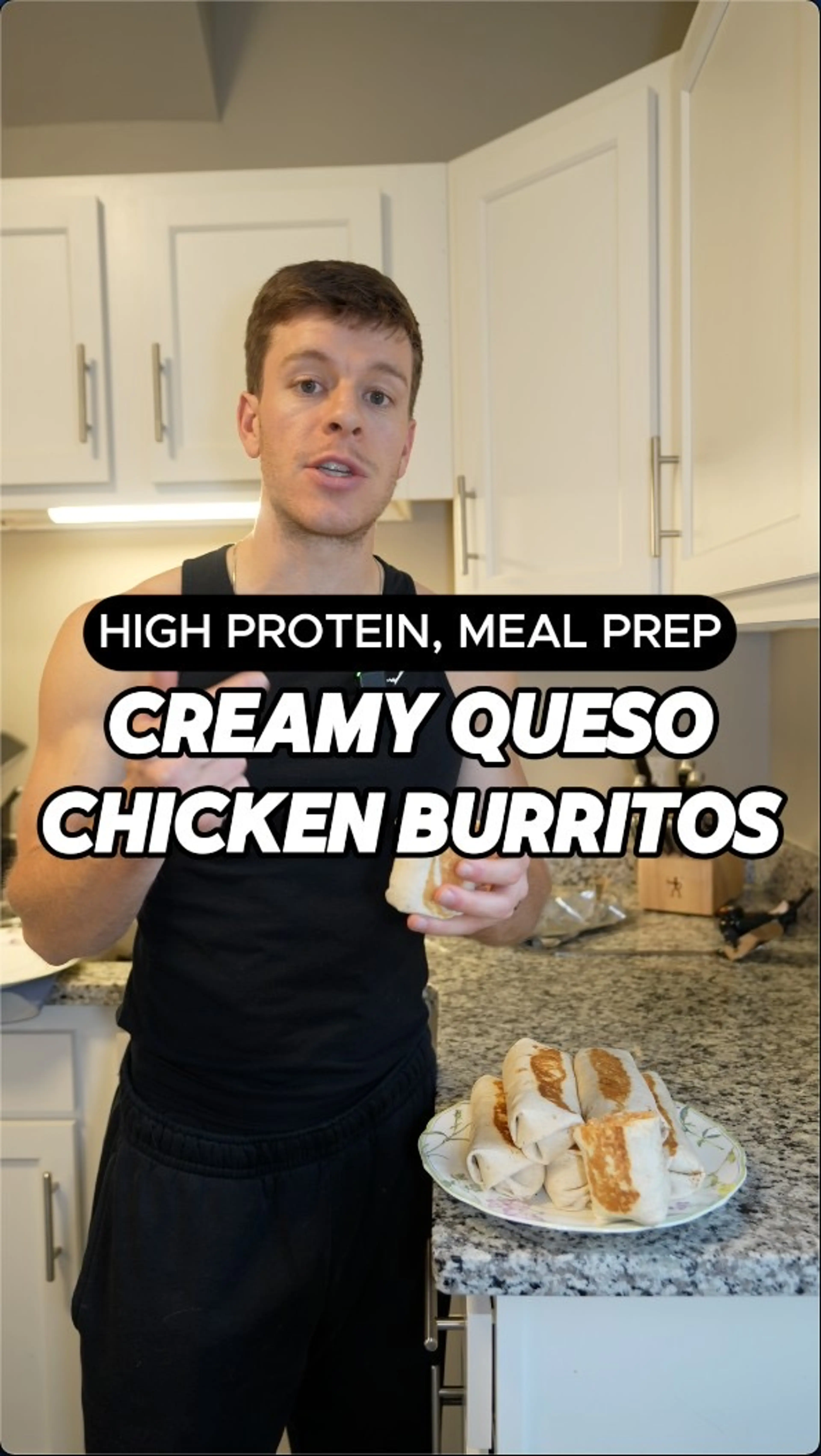 Creamy Queso Chicken Burrito