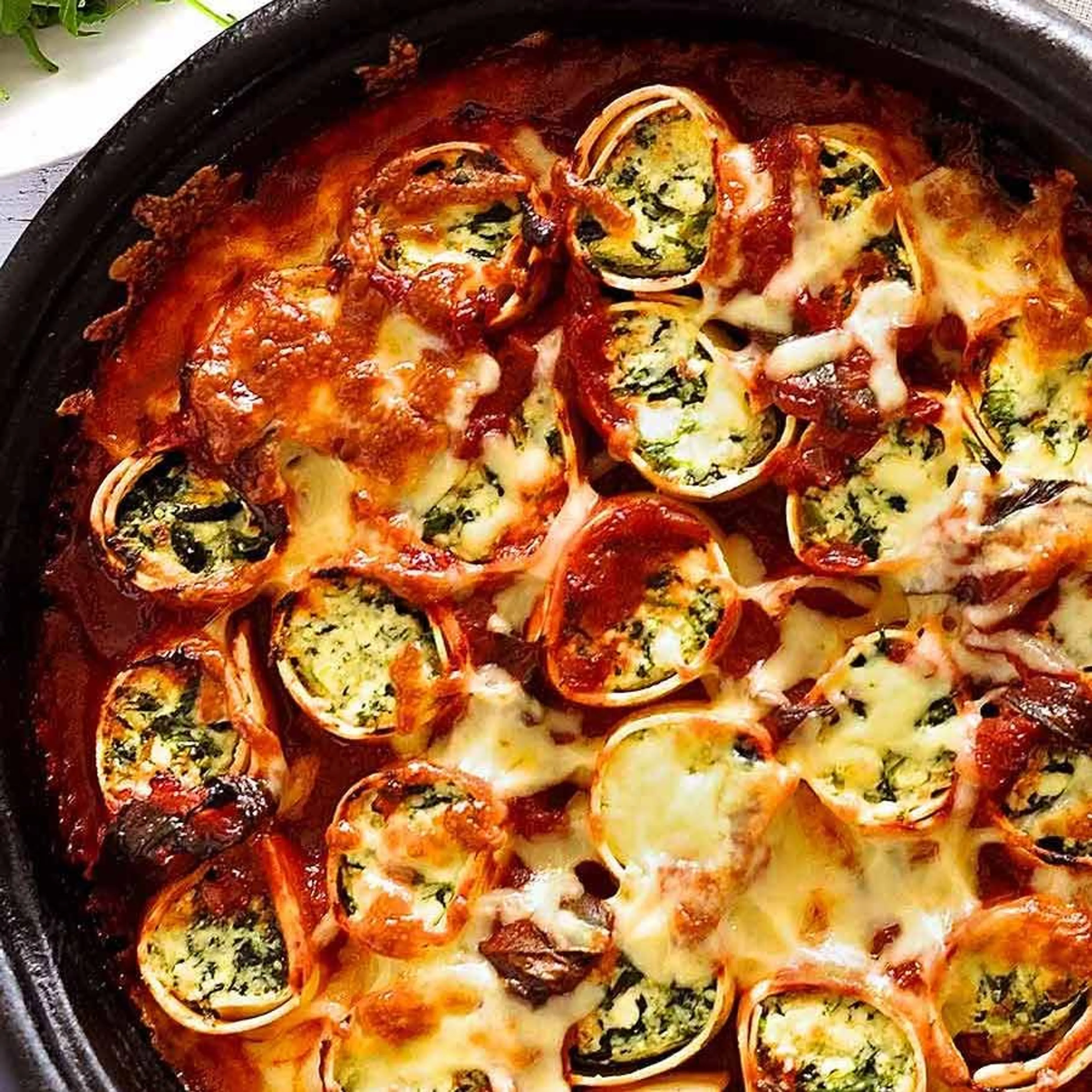 Baked Spinach and Ricotta Rotolo