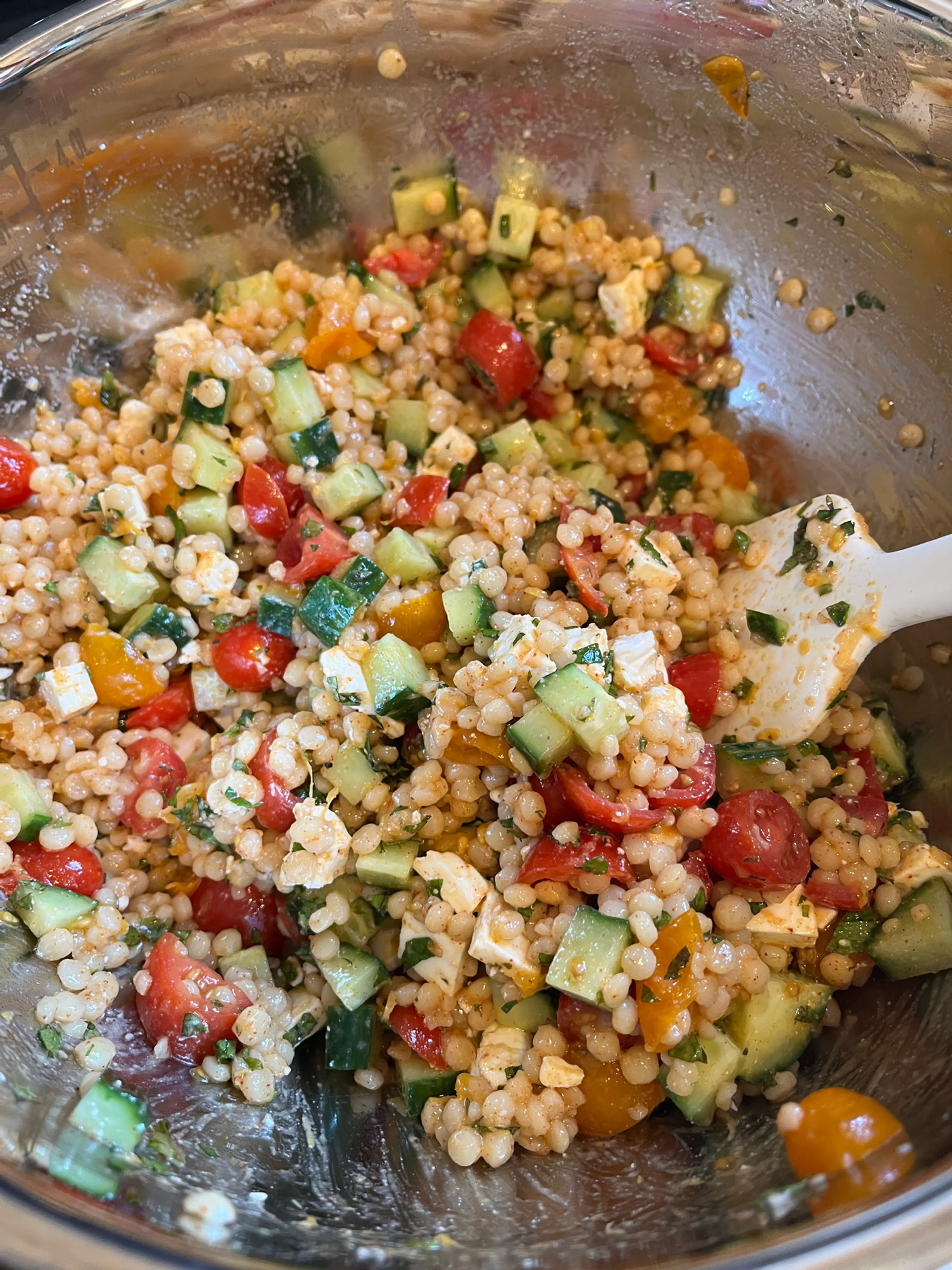 Pearl Couscous Salad with Feta and Mint
