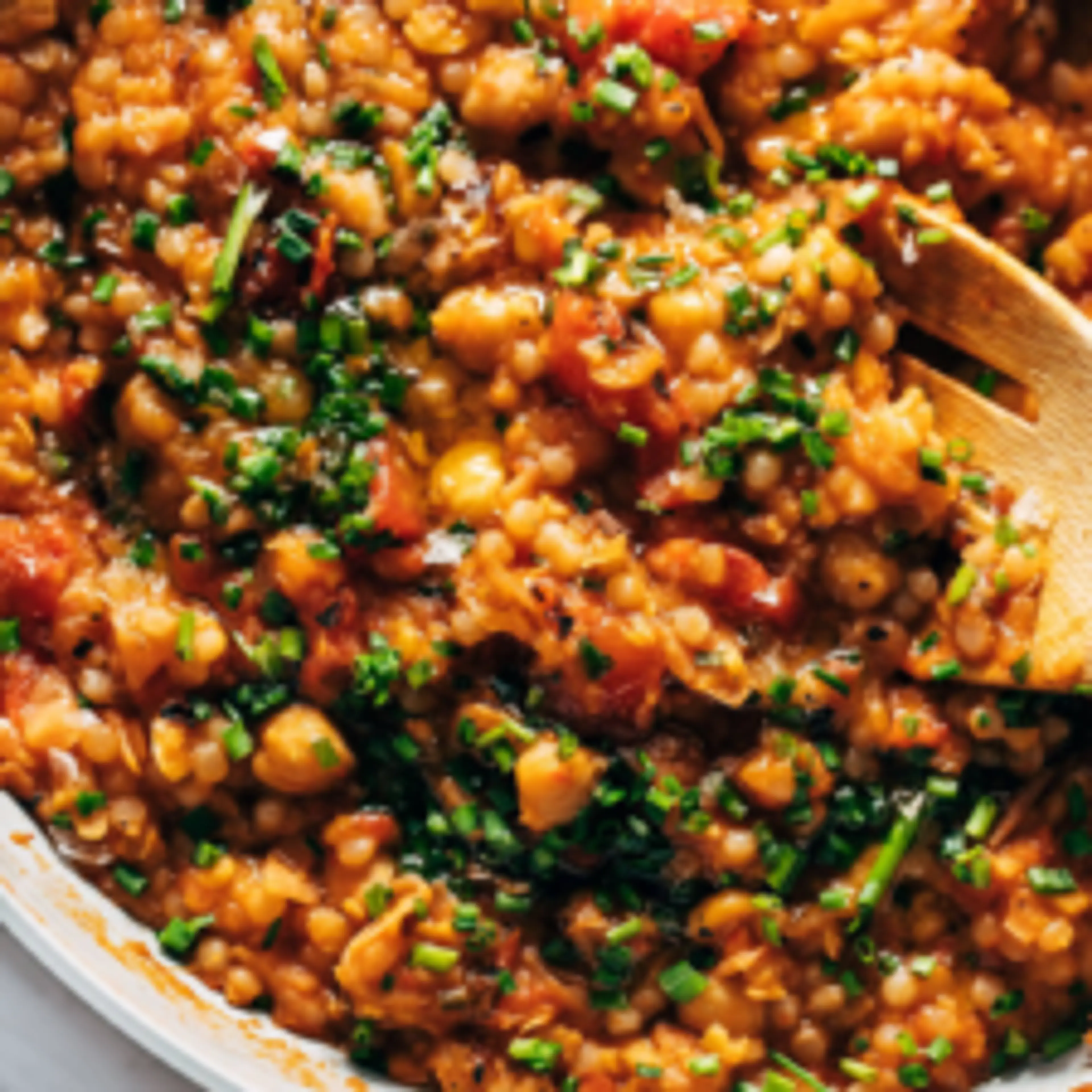 Pearl Couscous Skillet with Tomatoes, Chickpeas, and Feta