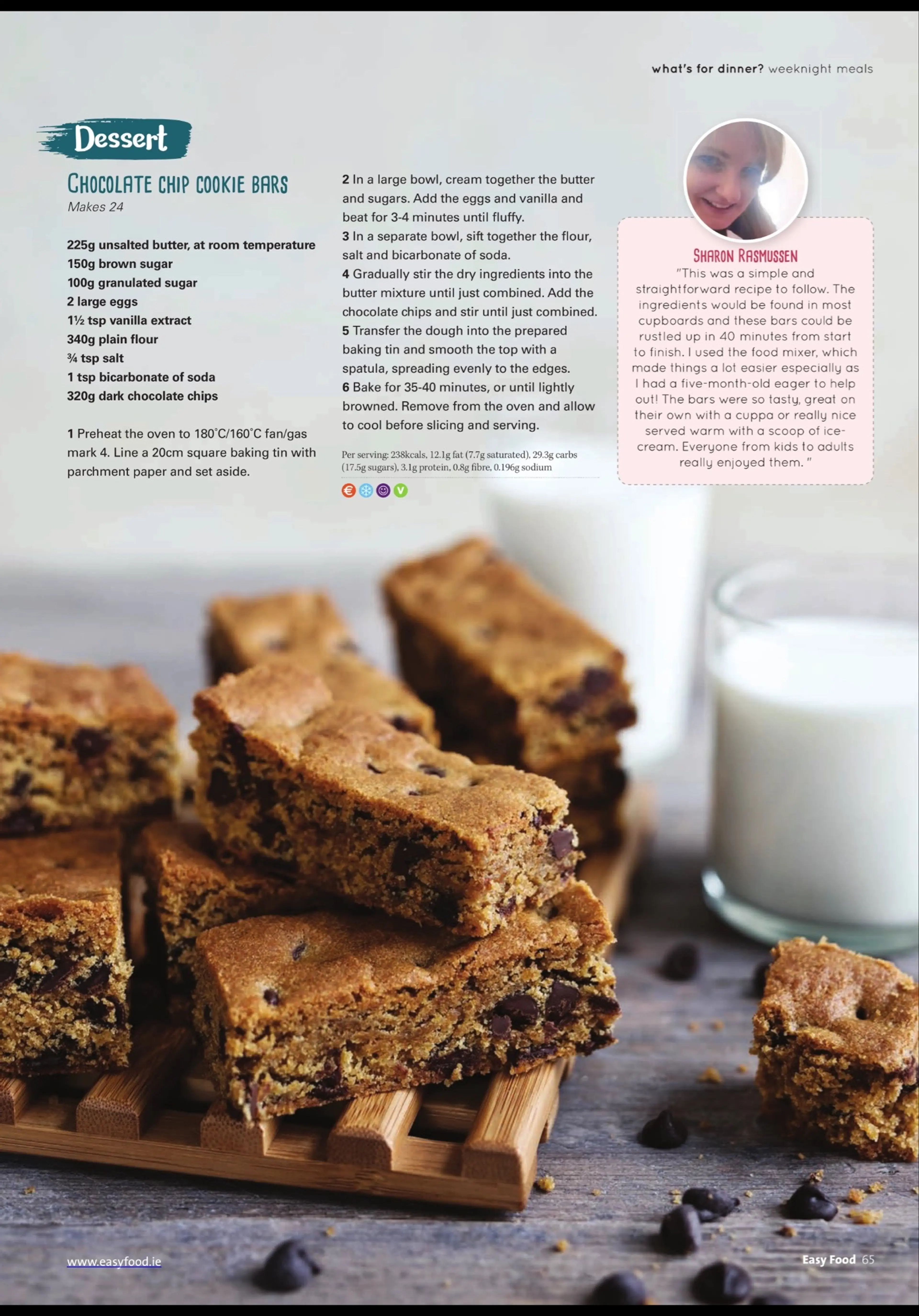 CHOCOLATE CHIP COOKIE BARS