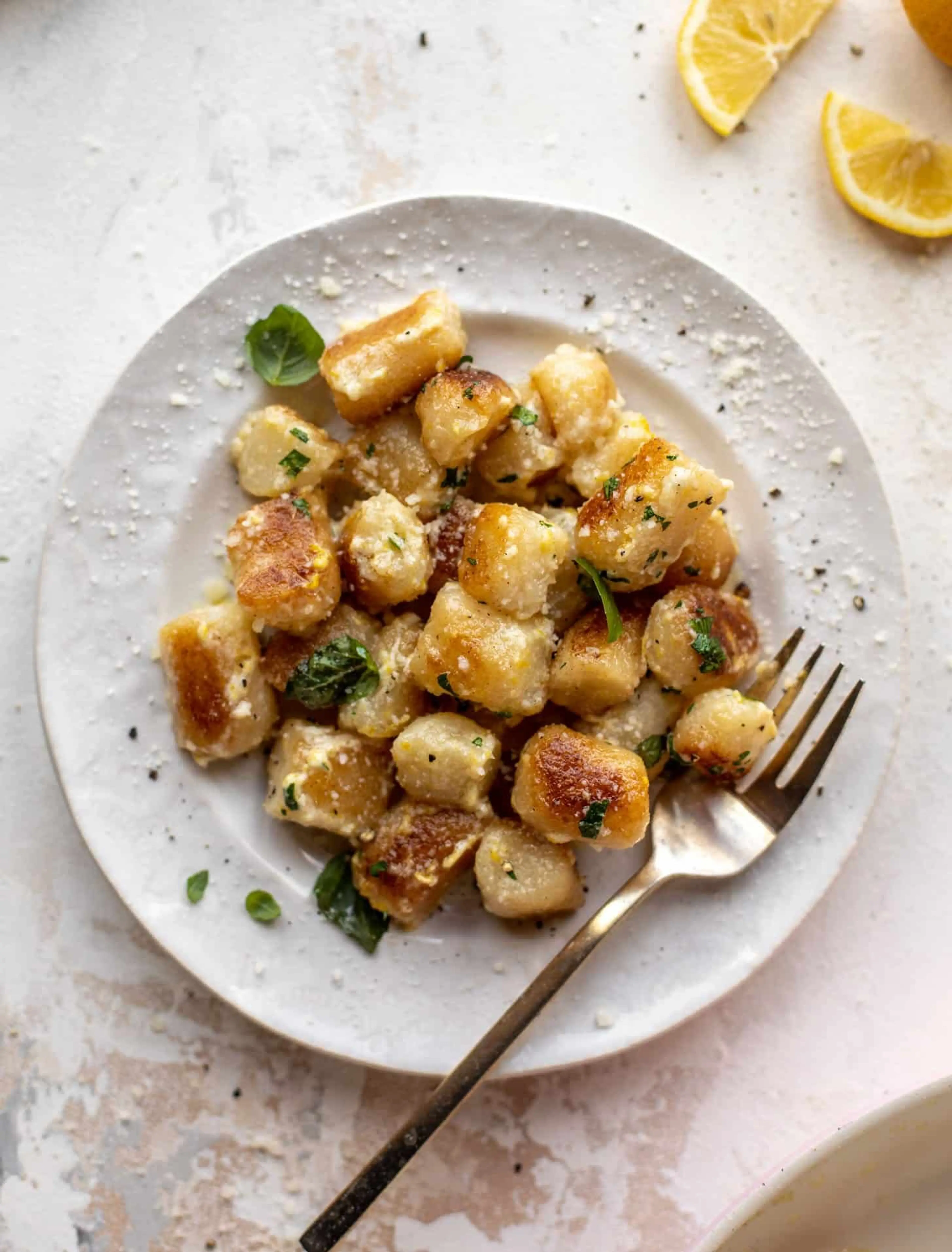 15 Minute Lemon Parmesan Cauliflower Gnocchi