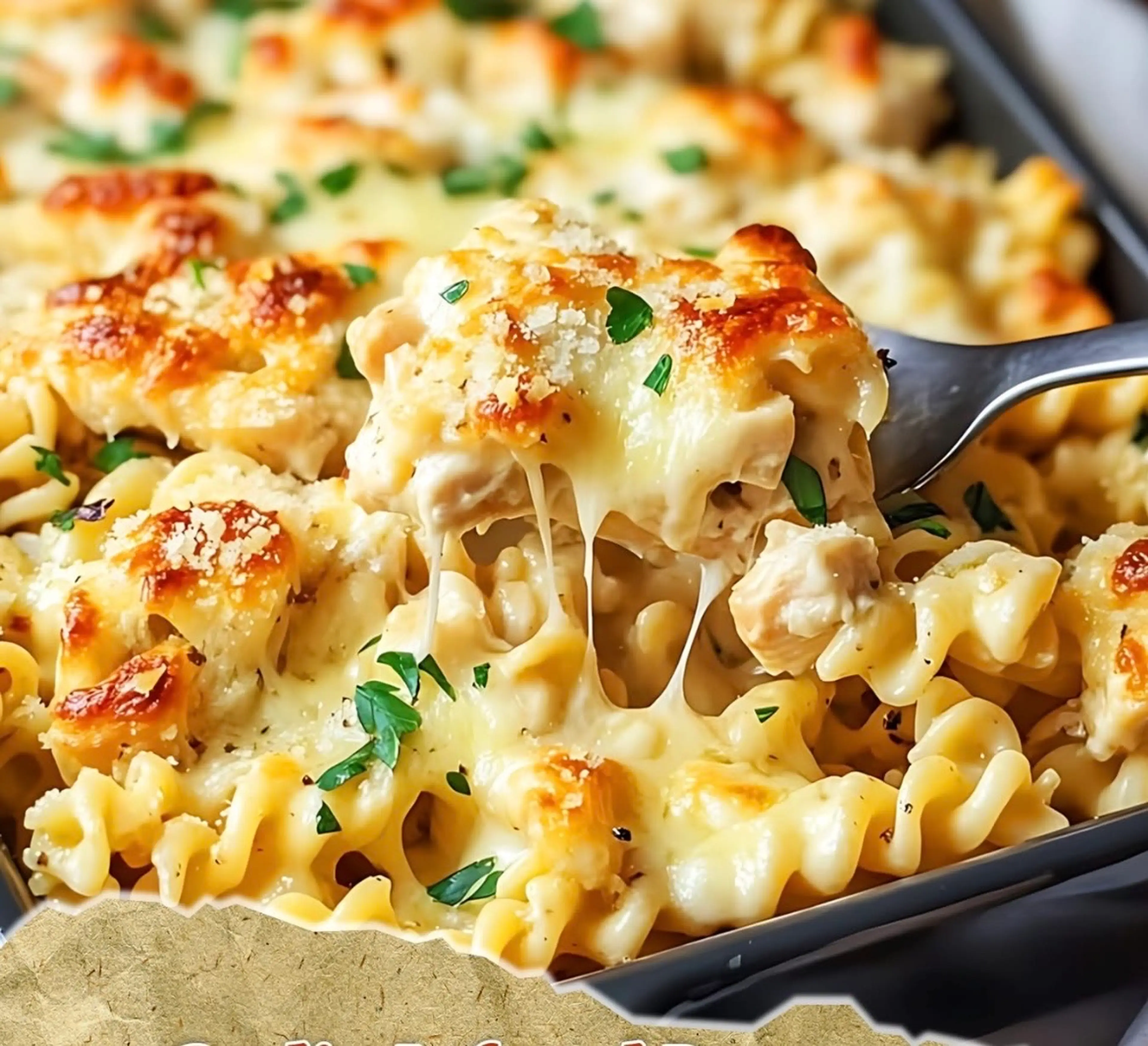 Garlic-Infused Parmesan Chicken Pasta Casserole