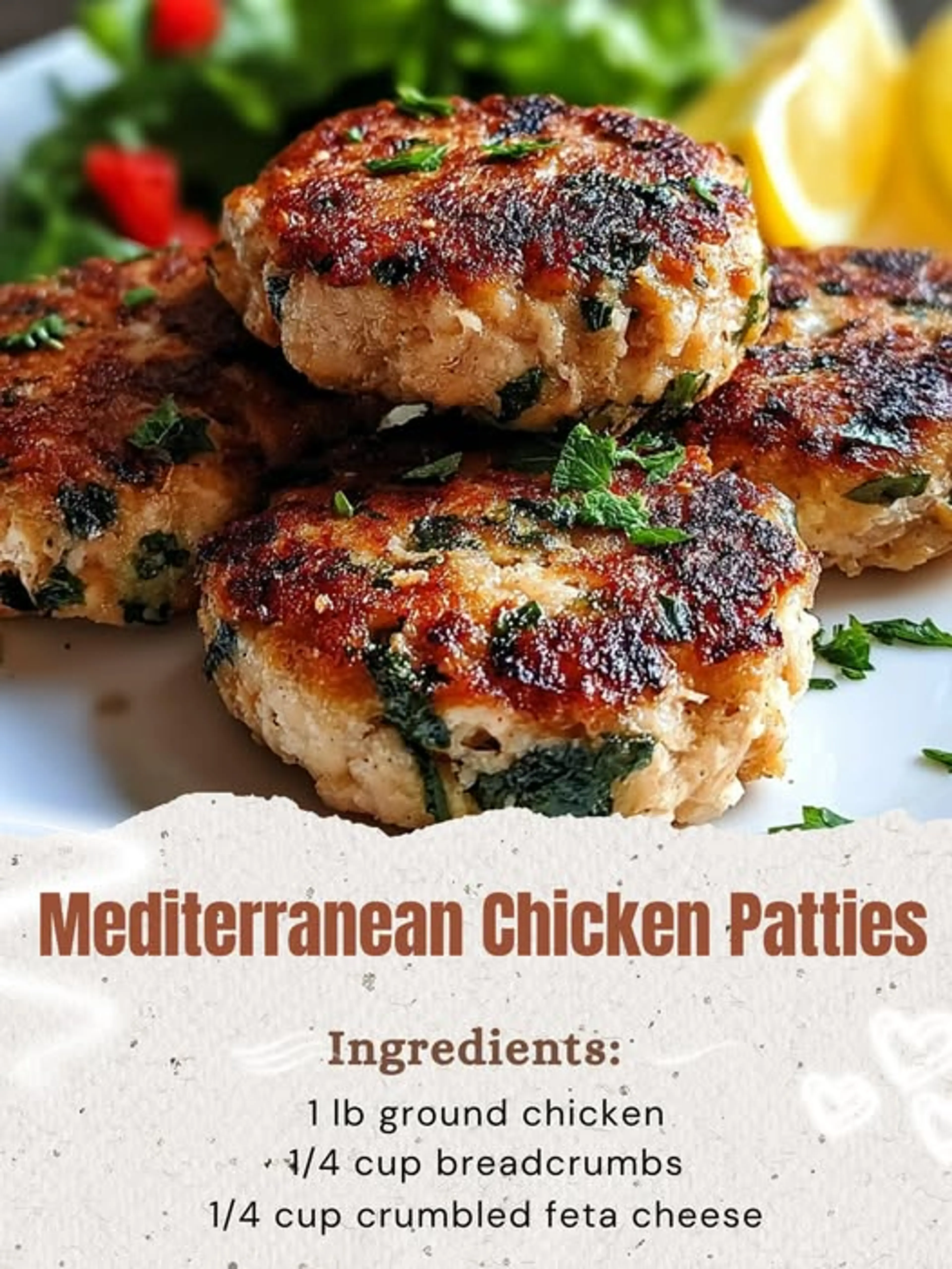 Mediterranean Chicken Patties