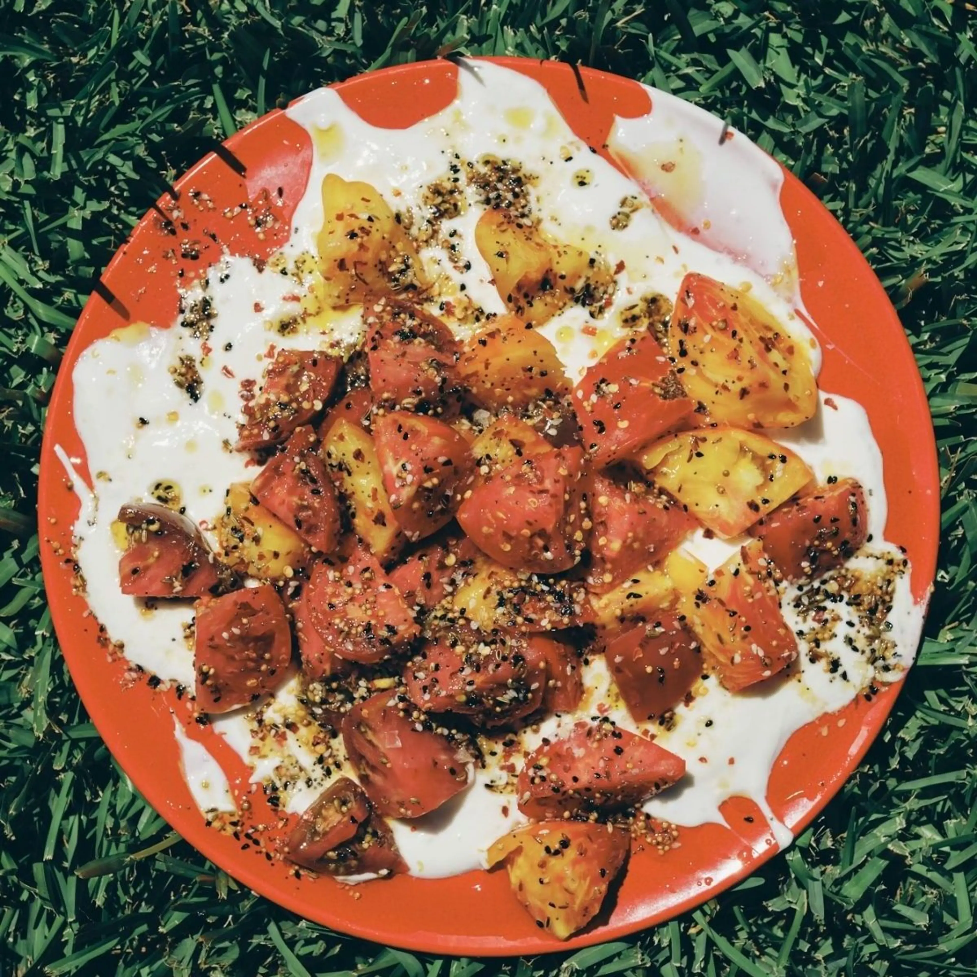 Sizzled Seedy Tomato Salad