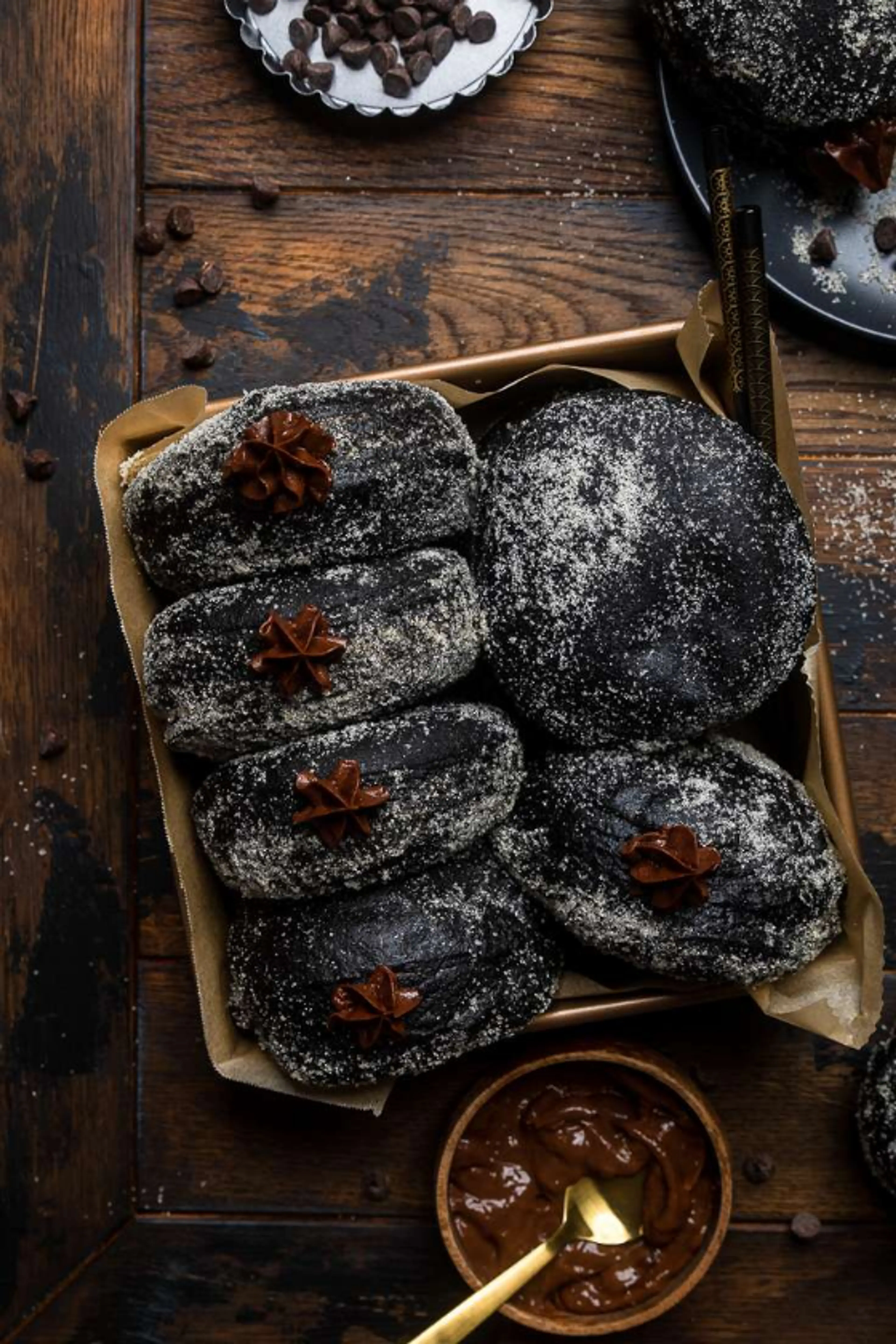 Black Chocolate Brioche Donuts