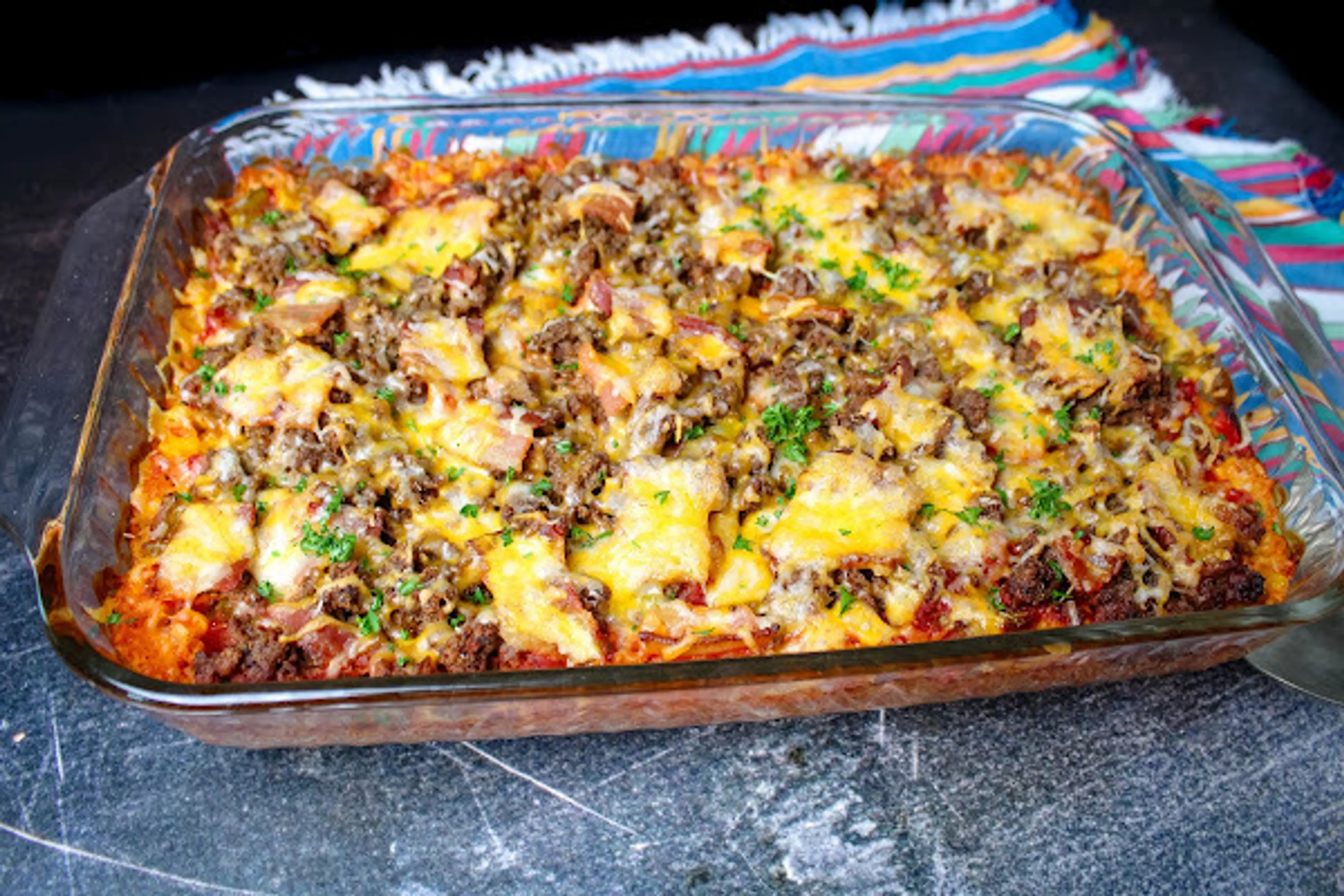 Seven Layer Casserole With Ground Beef