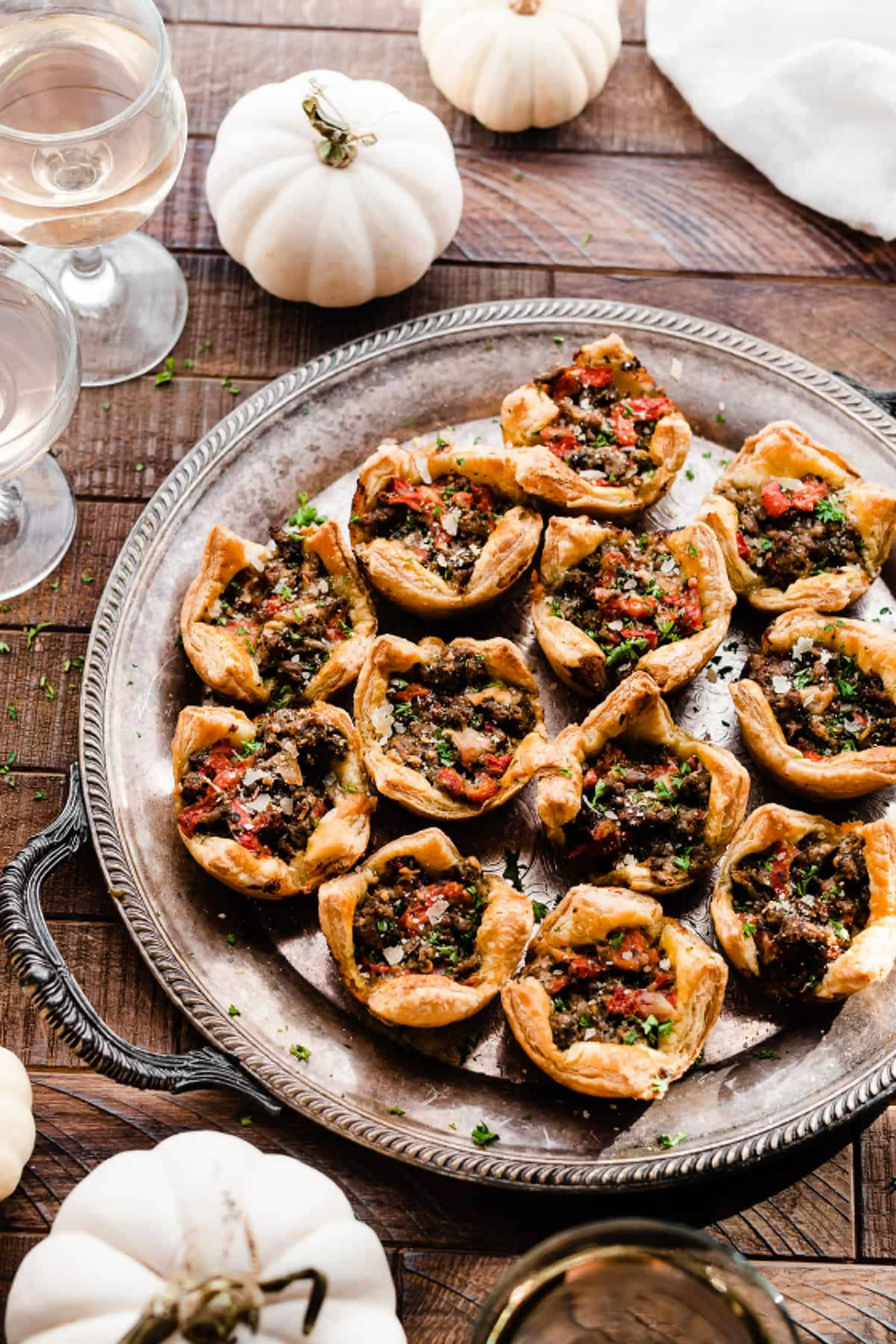 Lamb Appetizer Cups with Roasted Peppers & Pesto