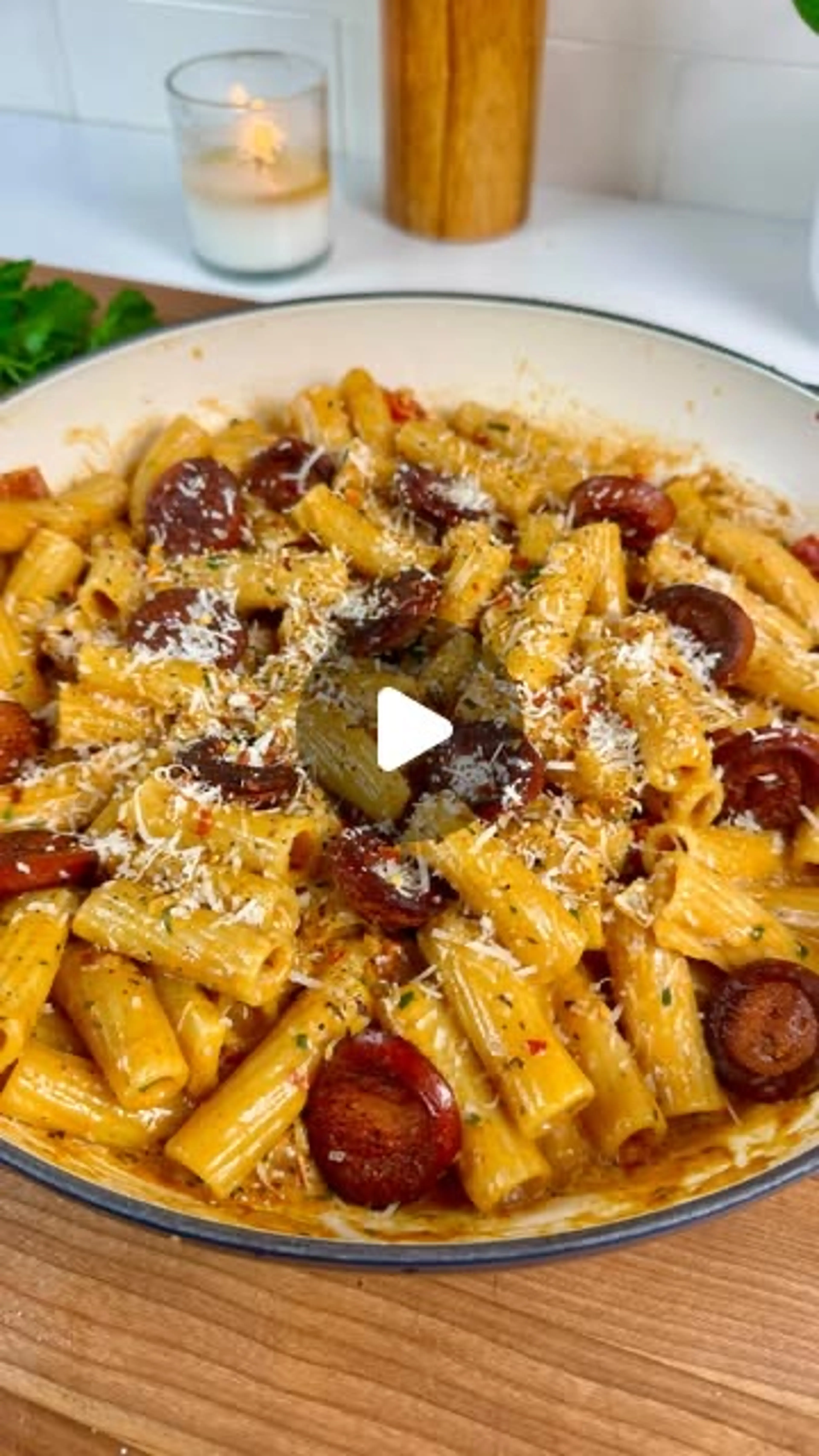Creamy Cajun Garlic Sausage Pasta