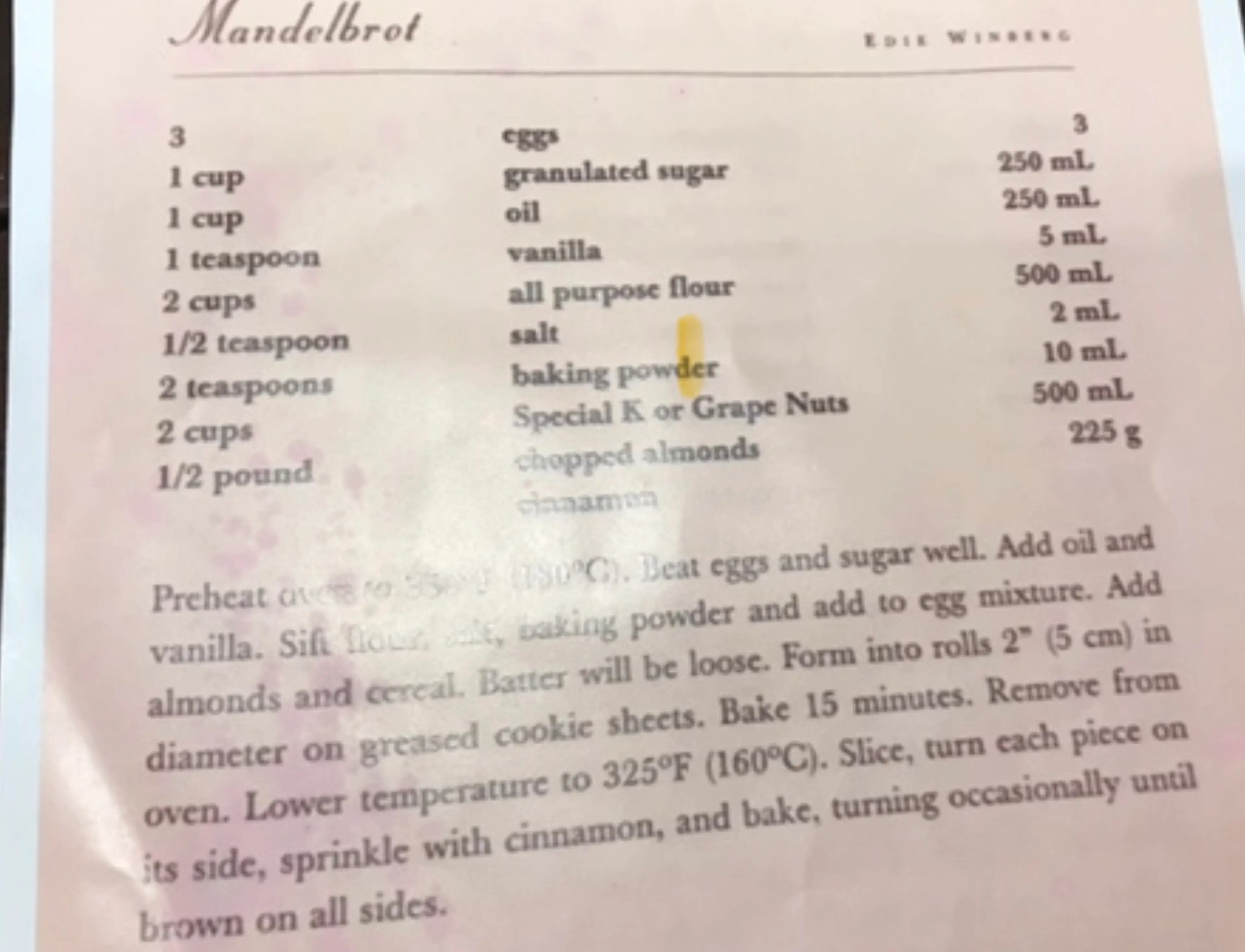 Marcia’s Special K Biscotti