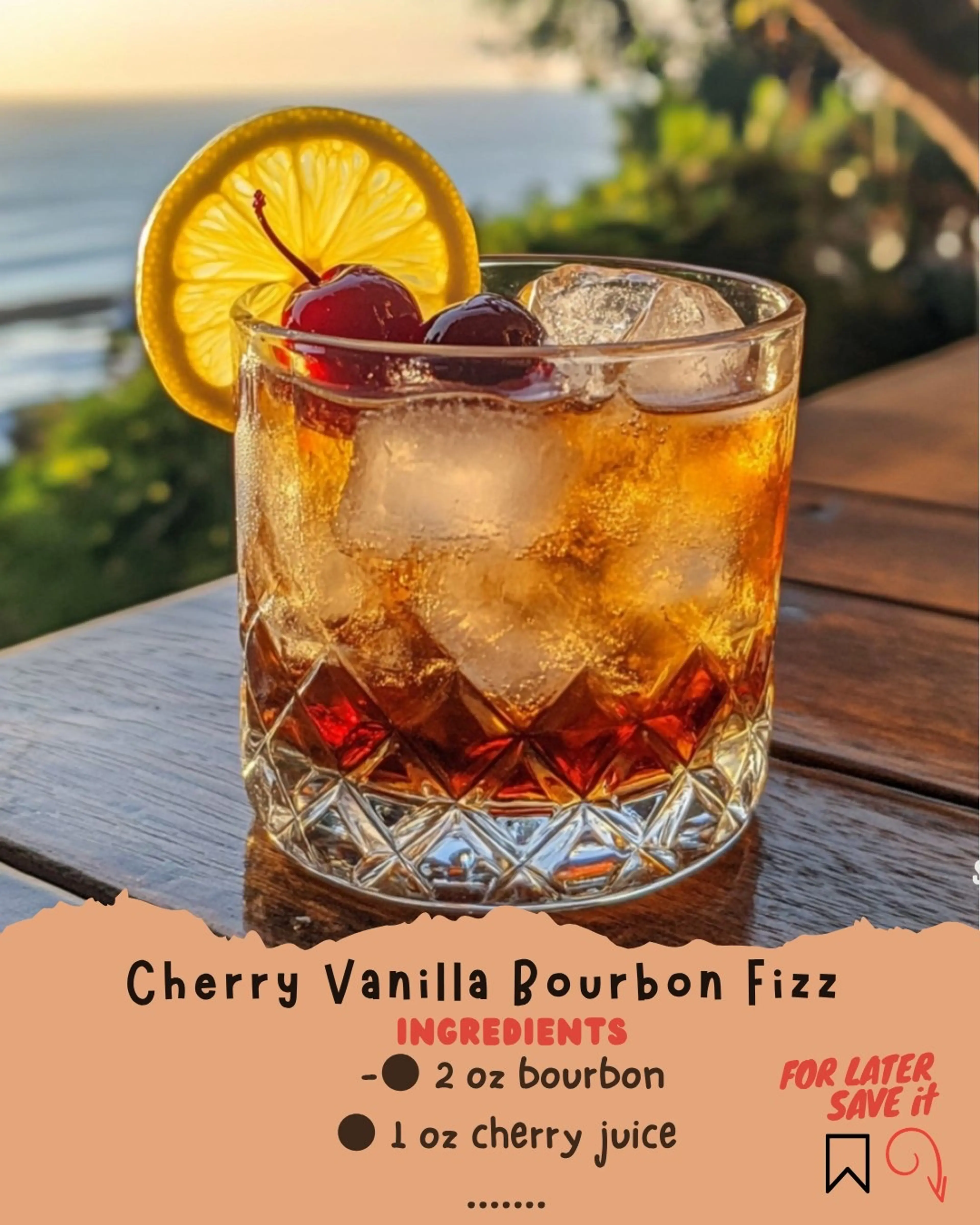 Cherry Vanilla Bourbon Fizz