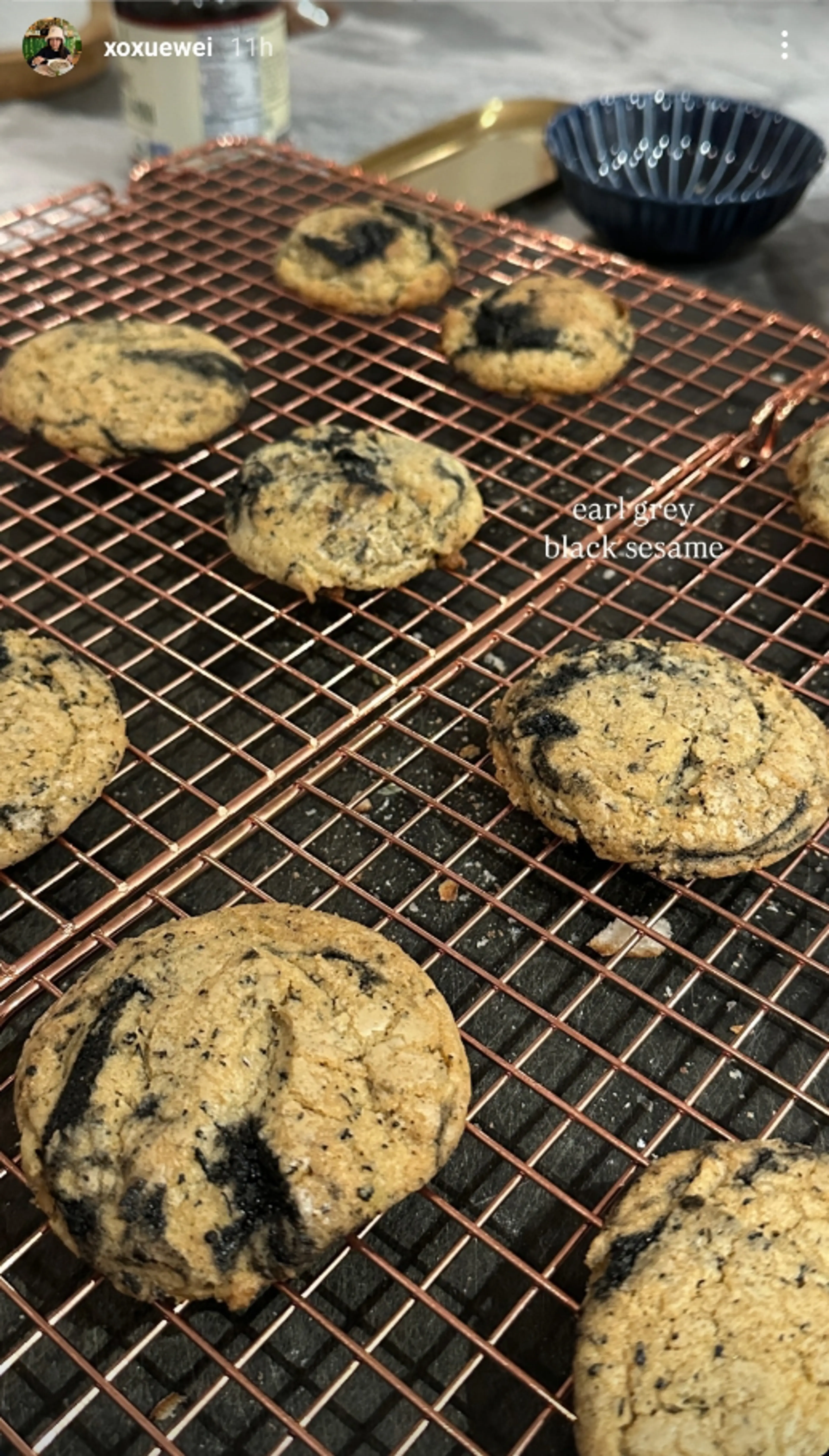 Black Sesame Earl Grey Cookies