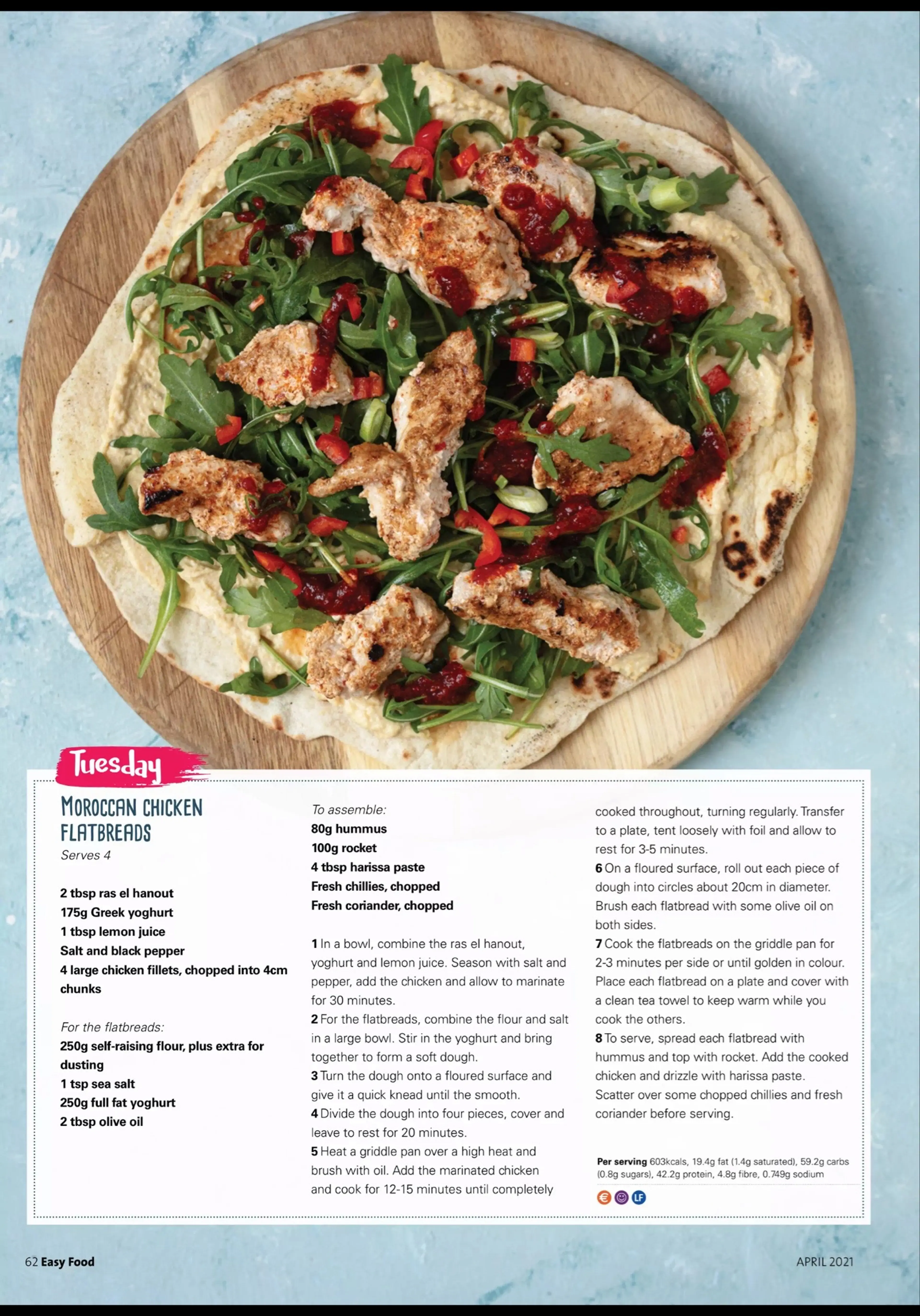 MOROCCAN CHICKEN FLATBREADS