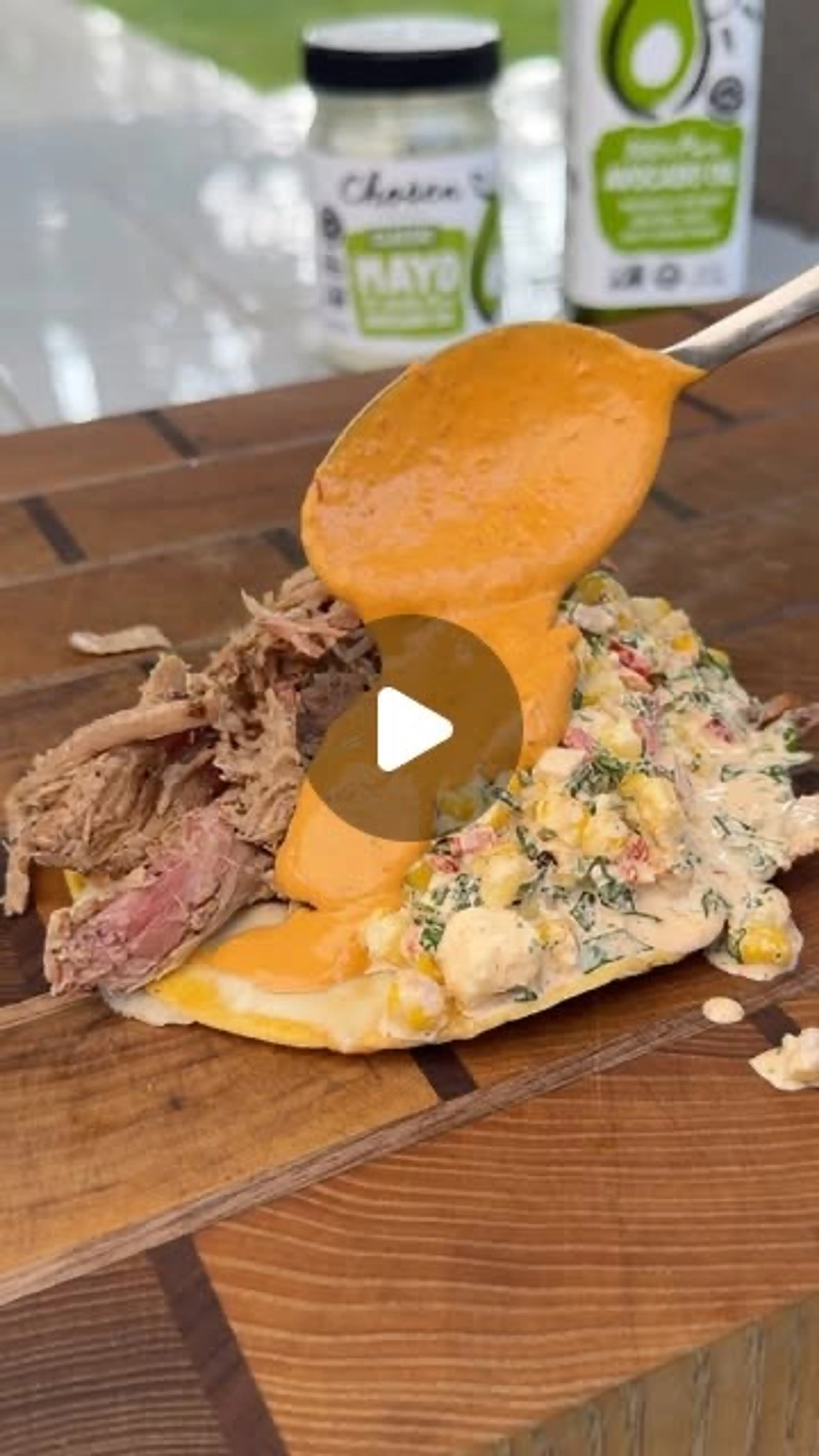 Pulled Pork Elote Tacos with @chosenfoods