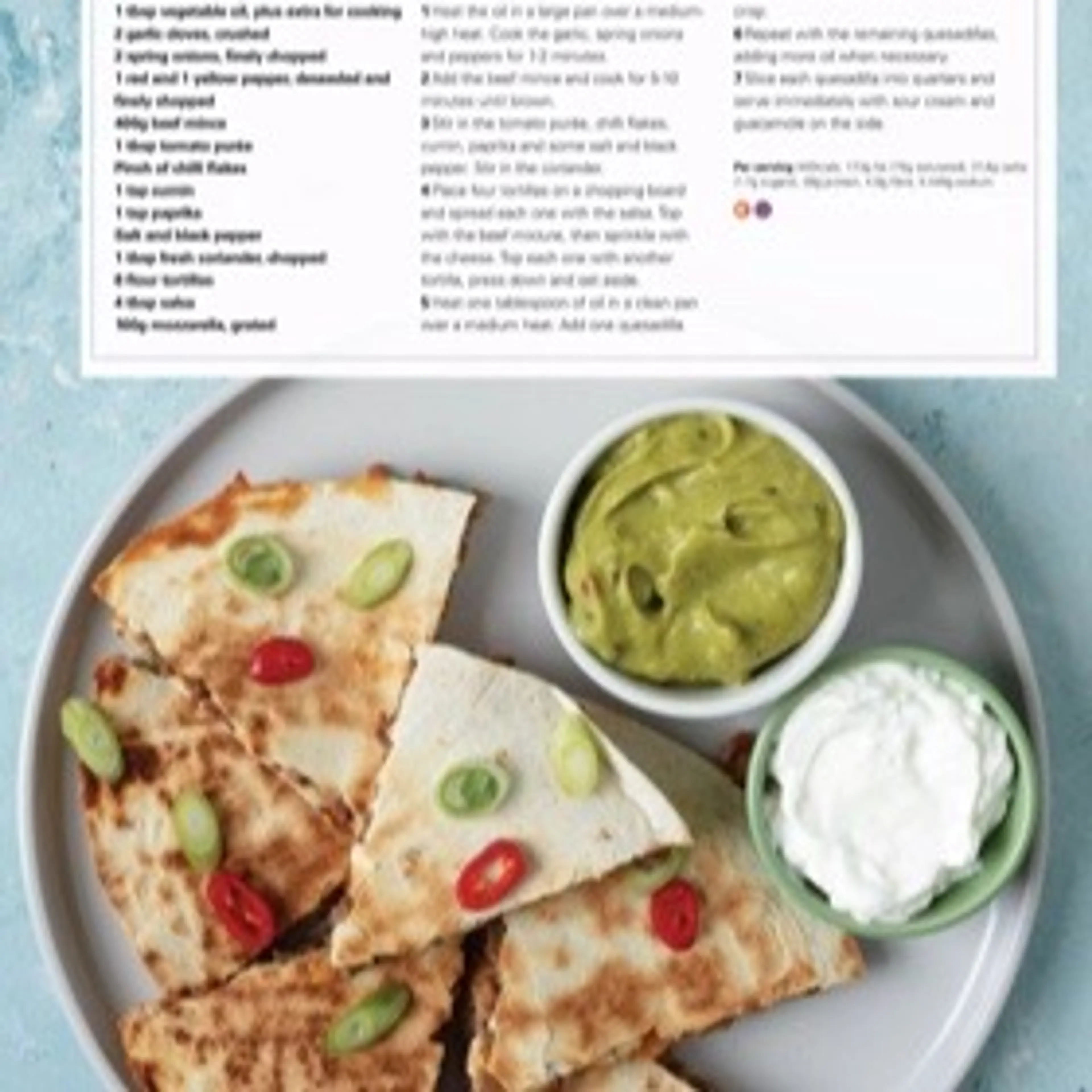 SPICY BEEF QUESADILLAS