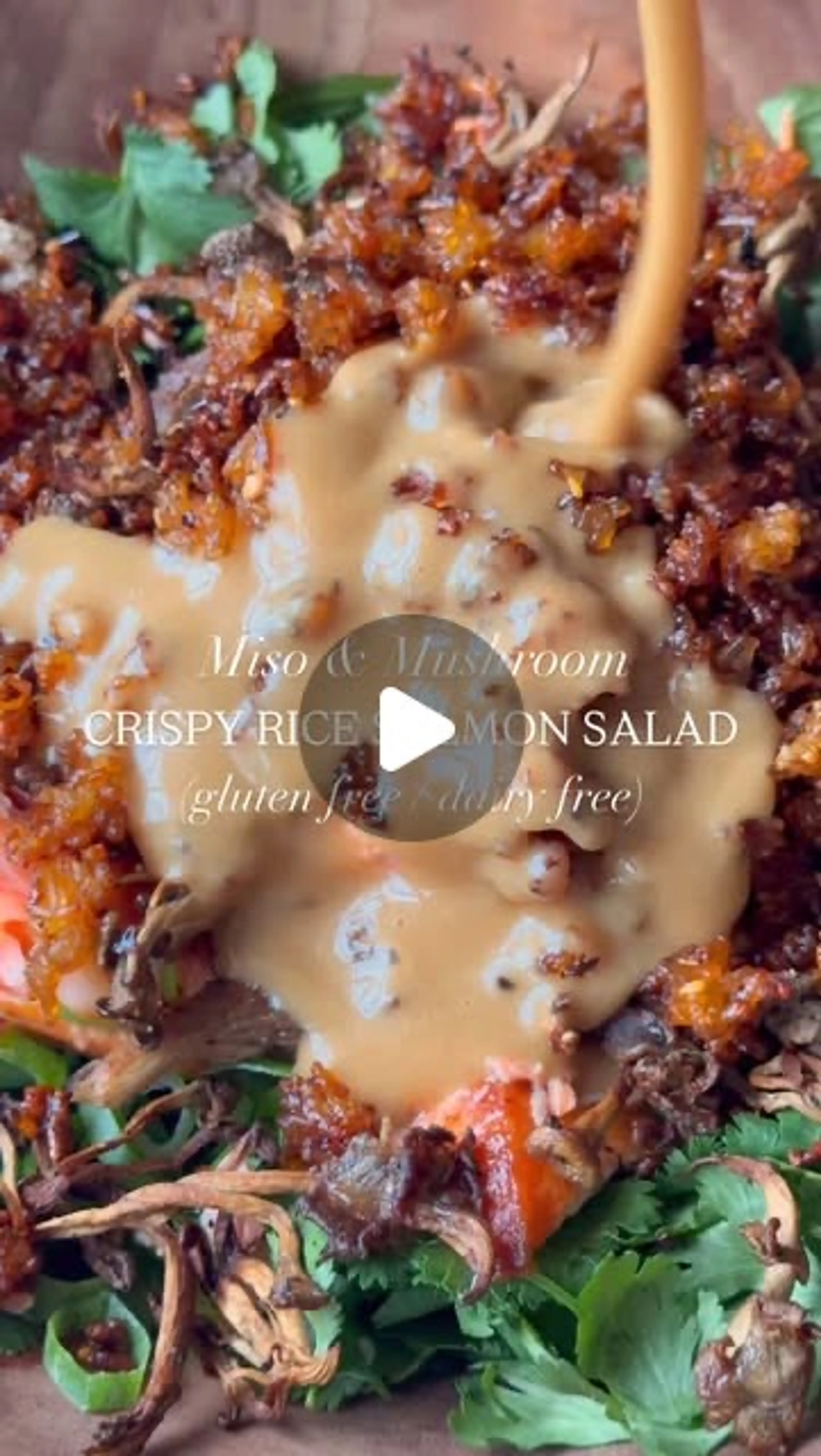 Miso, Mushroom & Crispy Rice Salmon Salad (gf / Df) ✨ My New