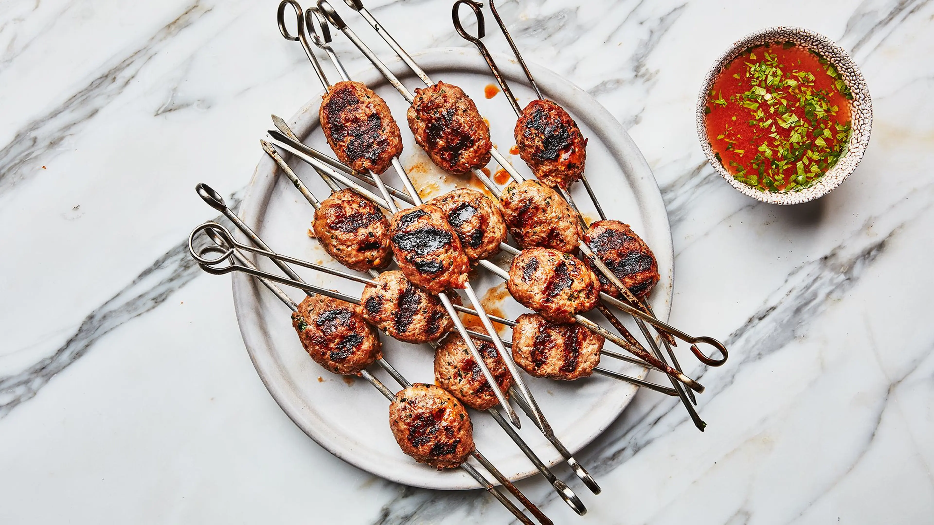 Grilled Spicy Pork Meatballs with Nuoc Cham